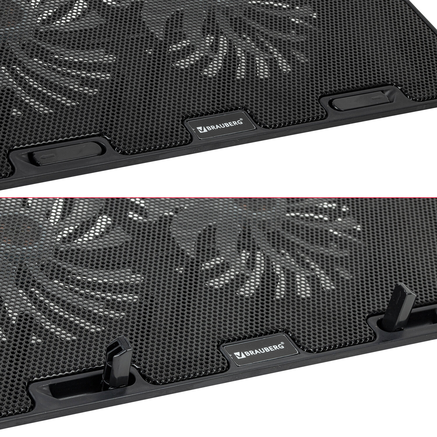 Изображение товара Подставка для ноутбука BRAUBERG пластиковая черная с вентиляторами и регулировкой