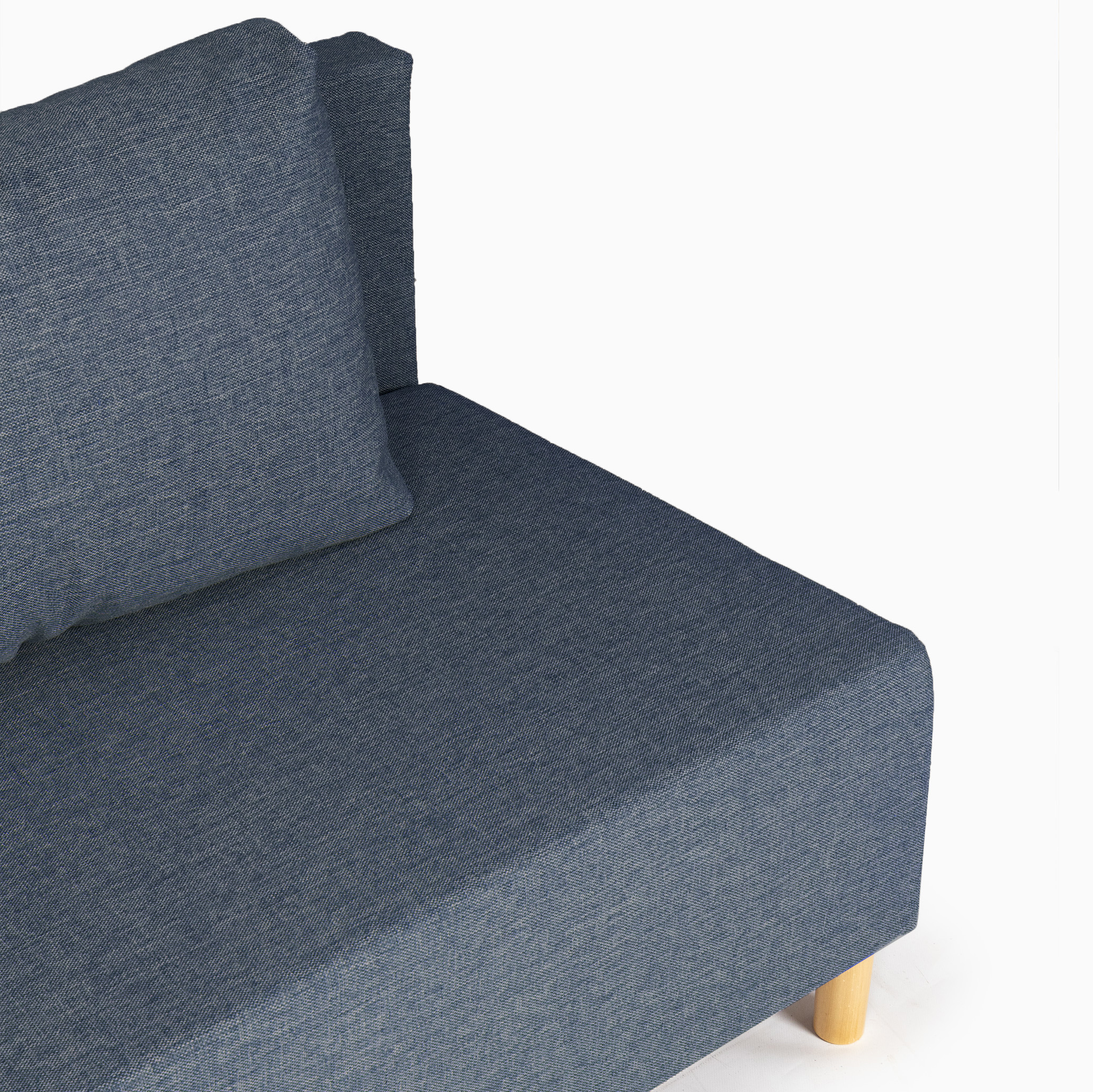 Изображение товара Диван раскладной Комо 193x77x71 см с бельевым ящиком рогожка синий