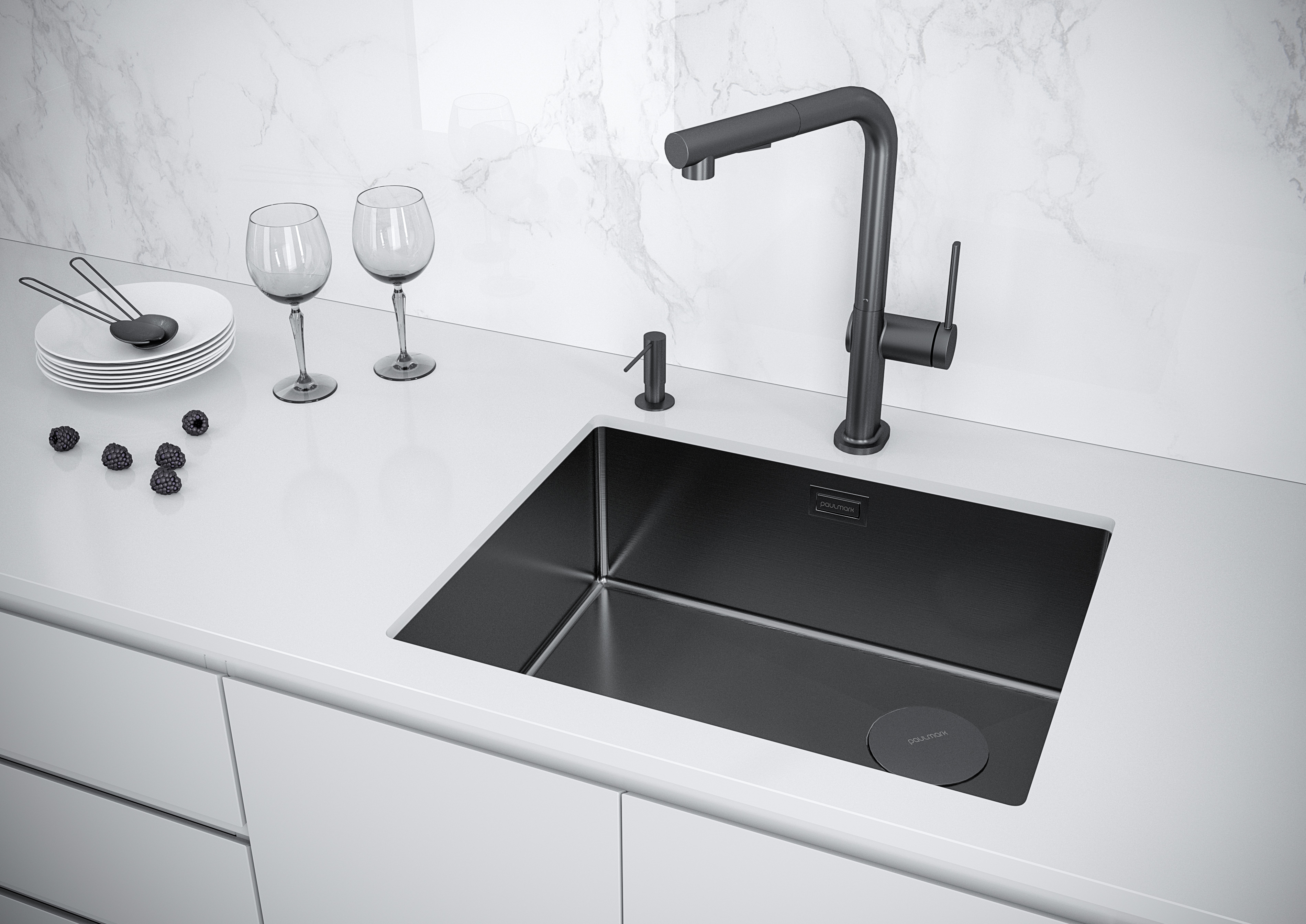 Изображение товара Мойка для кухни Paulmark NEXT-SKEW 54 UNI 44x54 см глубина чаши 20 см нержавеющая сталь цвет темно-серый Изображение товара Мойка для кухни Paulmark NEXT-SKEW 54 UNI 44x54 см глубина чаши 20 см нержавеющая сталь цвет темно-серый