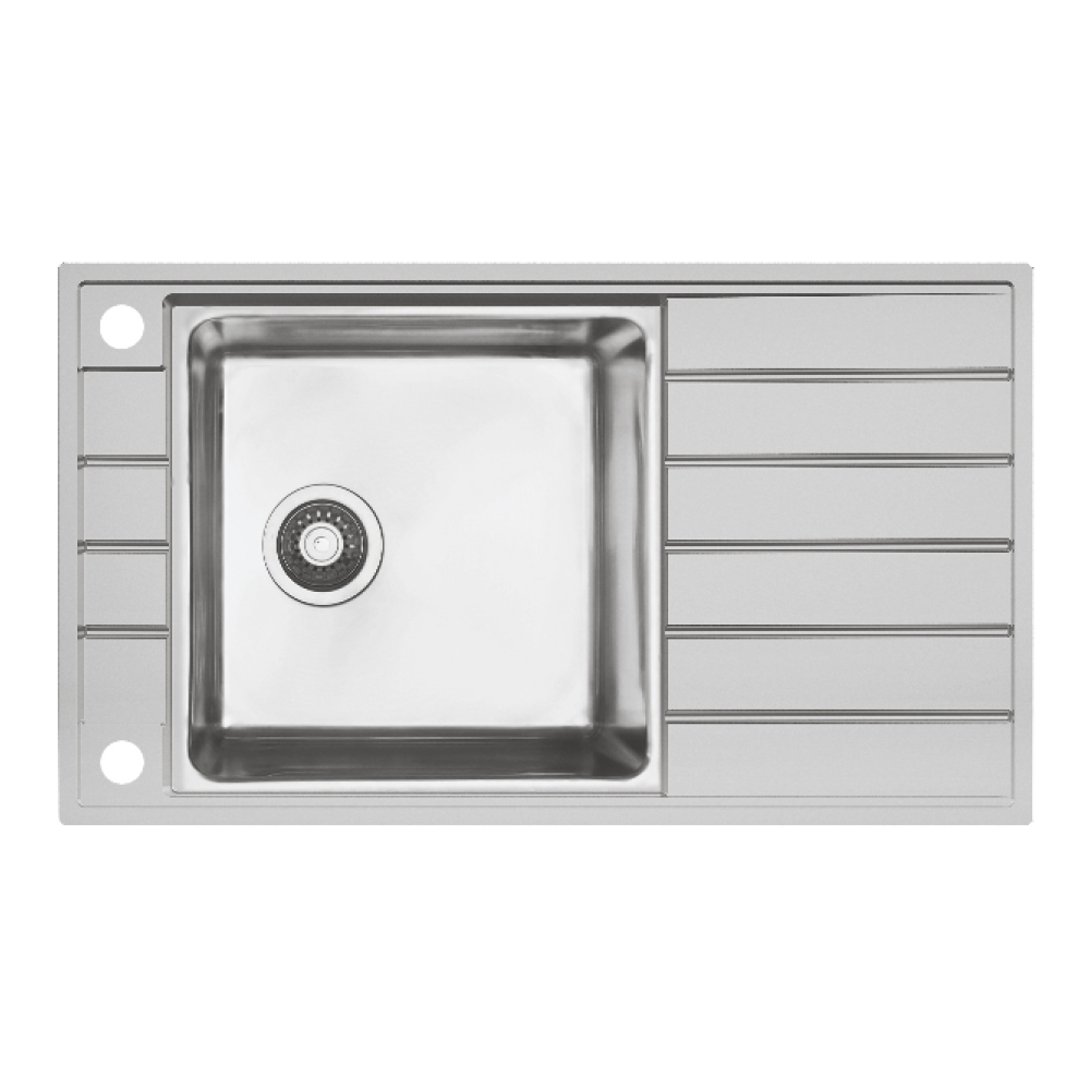 Изображение товара Мойка для кухни Seaman Eco Roma SMR-8650A два отверстия с вентиль-автоматом цвет серебристый