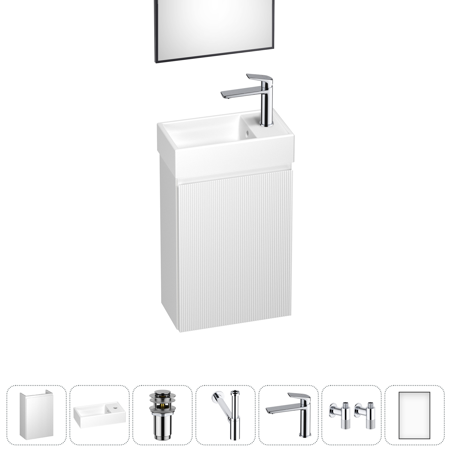 Изображение товара Тумба с раковиной подвесная Wellsee WC Area 20216901R для ванной