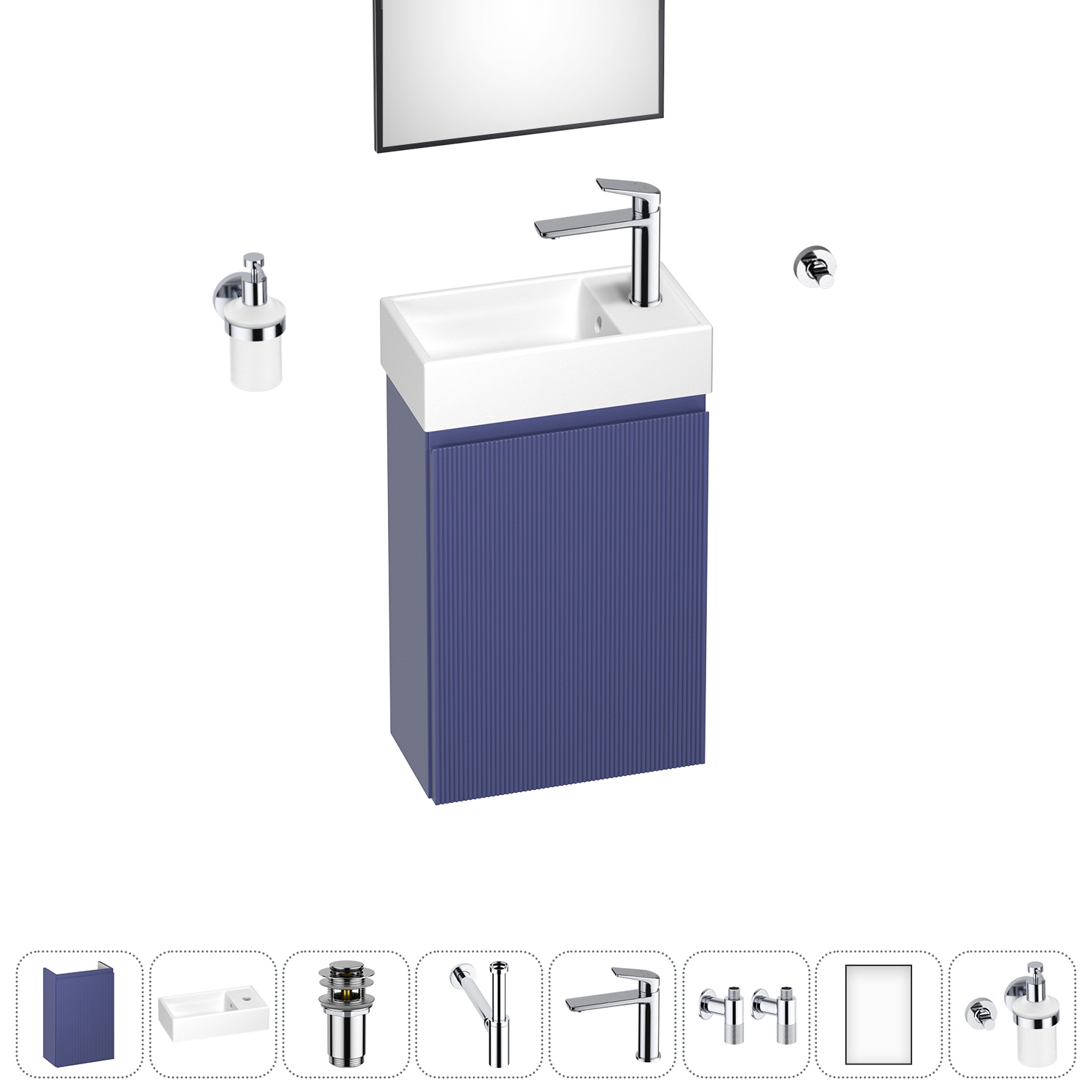 Изображение товара Тумба с раковиной подвесная Wellsee WC Area 20216944R для ванной комнаты