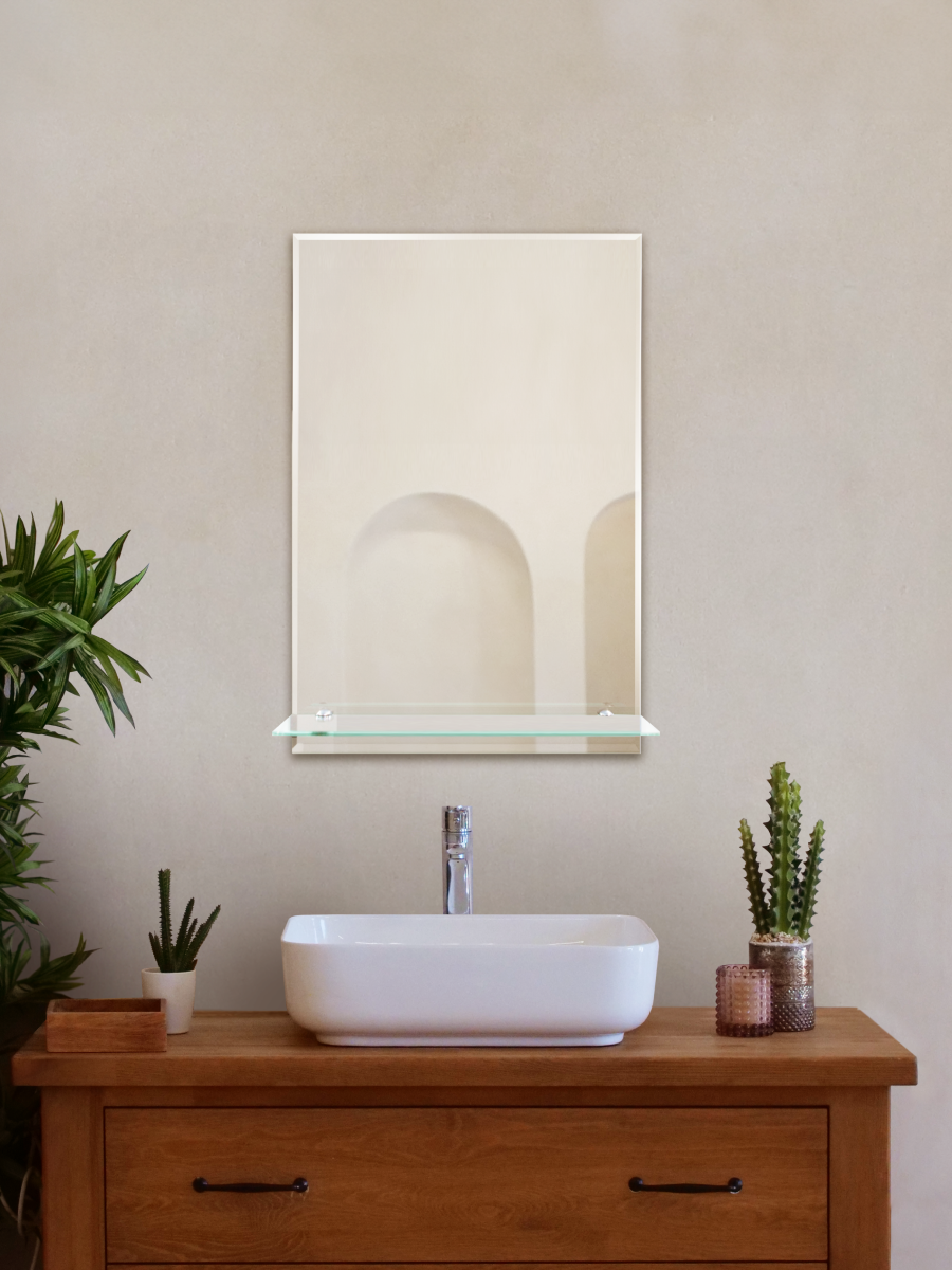 Изображение товара Зеркало для ванной S40W с полкой 60х40 см без подсветки современный дизайн