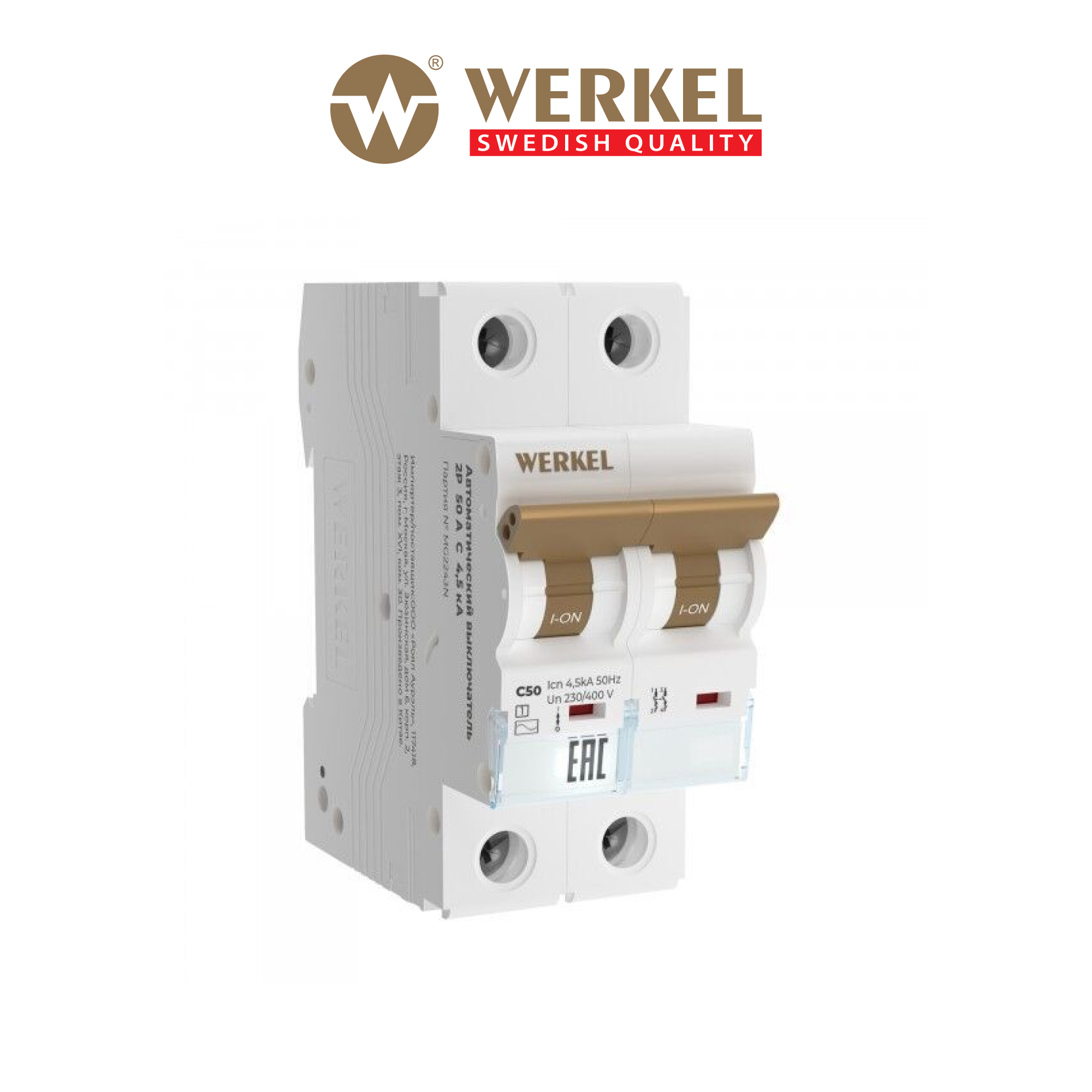 Изображение товара Автоматический выключатель Werkel W902P504 2P C50 А 4.5 кА a062499