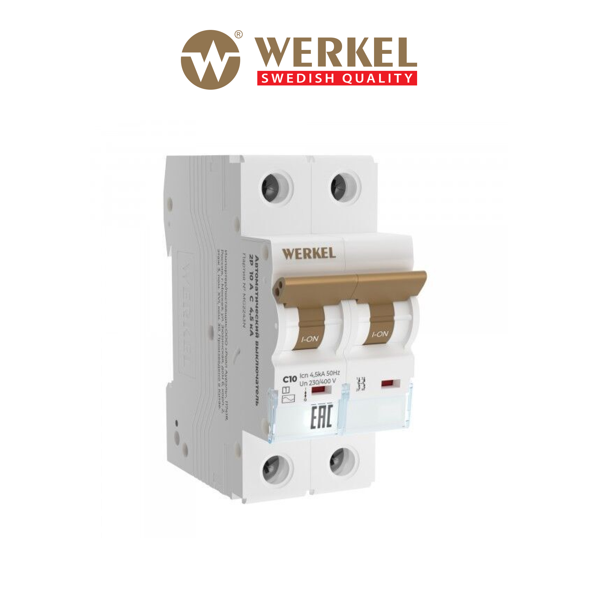 Изображение товара Автоматический выключатель Werkel W902P104 2P C10 А 4.5 кА a062494