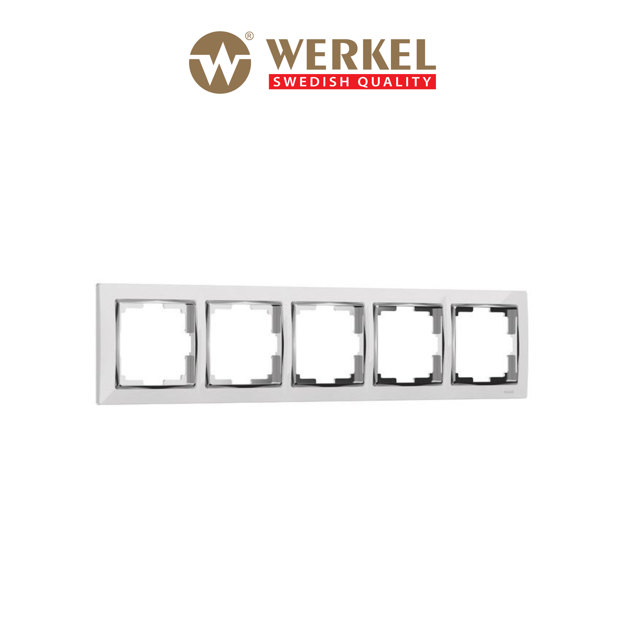 Изображение товара Рамка для розеток и выключателей Werkel на 5 постов, белая, глянцевая