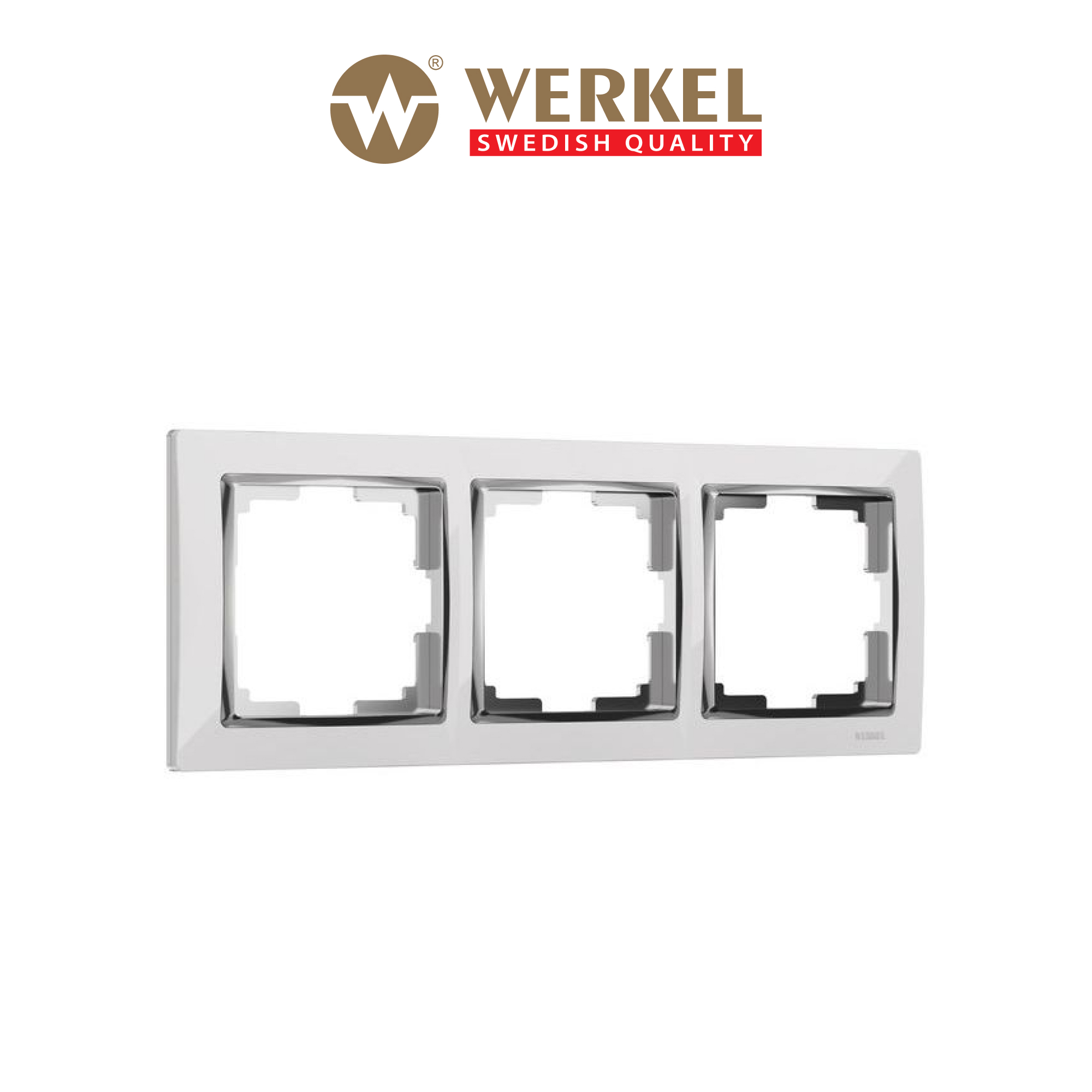 Изображение товара Рамка для розеток и выключателей Werkel Snabb W0031901 3 поста белый хром