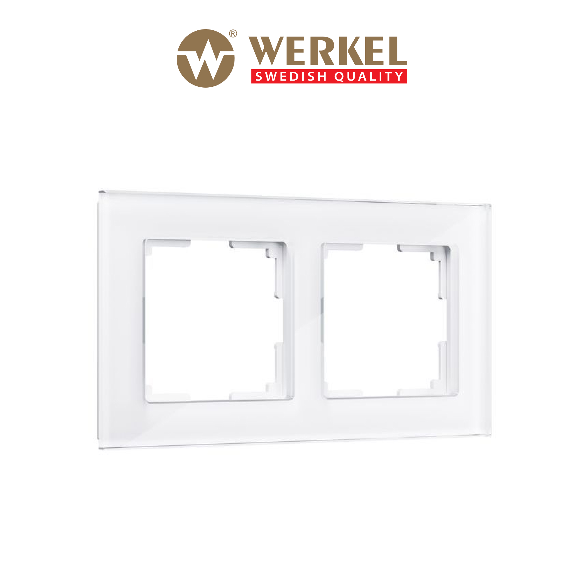 Изображение товара Рамка для розеток и выключателей Werkel Favorit W0021101 2 поста стекло цвет белый