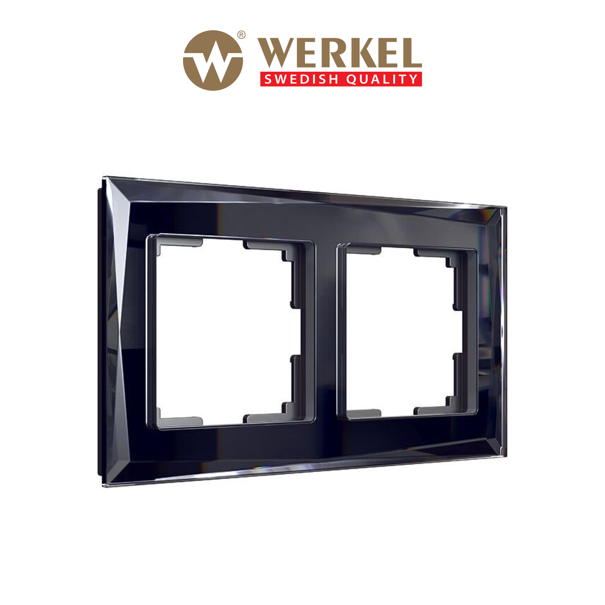 Изображение товара Рамка для розеток и выключателей Werkel Diamant 2 поста цвет черный Изображение товара Рамка для розеток и выключателей Werkel Diamant 2 поста цвет черный