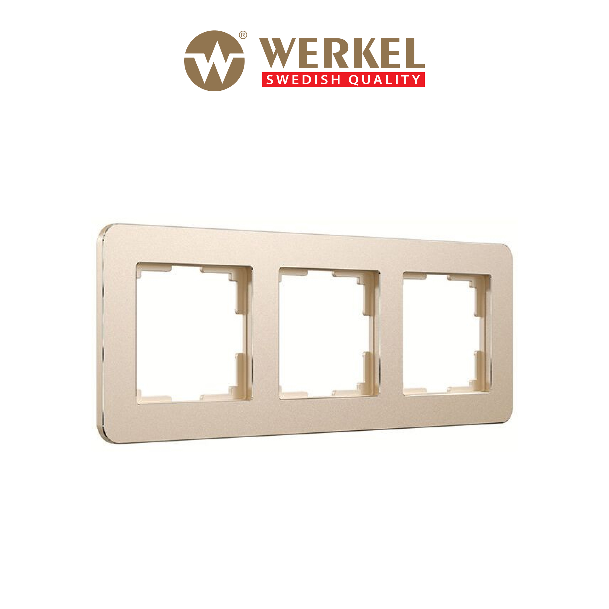 Изображение товара Рамка для розеток и выключателей Werkel Platinum 3 поста шампань алюминий