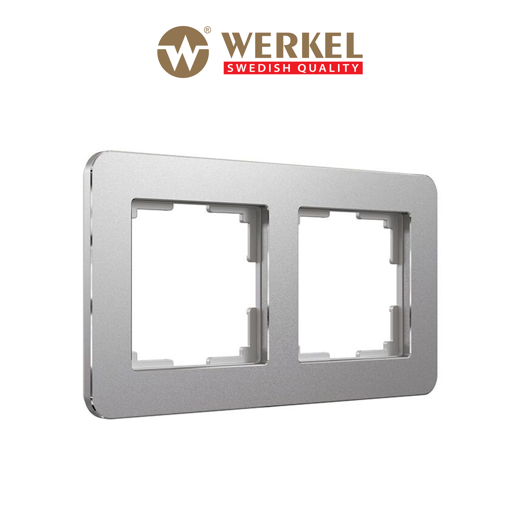 Изображение товара Рамка для розеток и выключателей Werkel Platinum 2 поста цвет алюминий