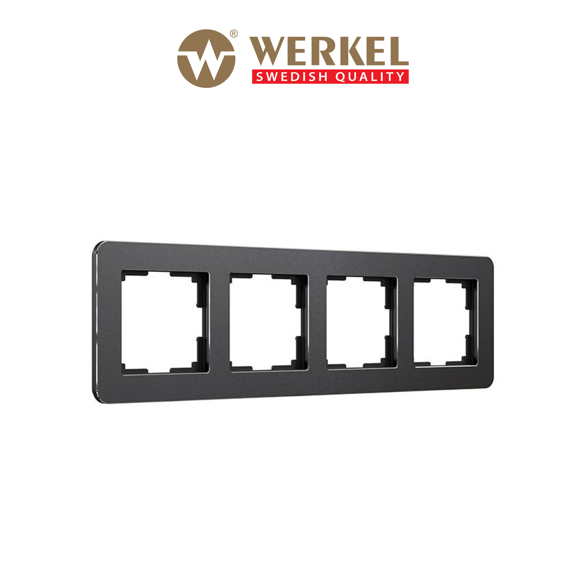 Изображение товара Рамка для розеток и выключателей Werkel Platinum 4 поста черный алюминий размеры 95x95 мм Изображение товара Рамка для розеток и выключателей Werkel Platinum 4 поста черный алюминий размеры 95x95 мм
