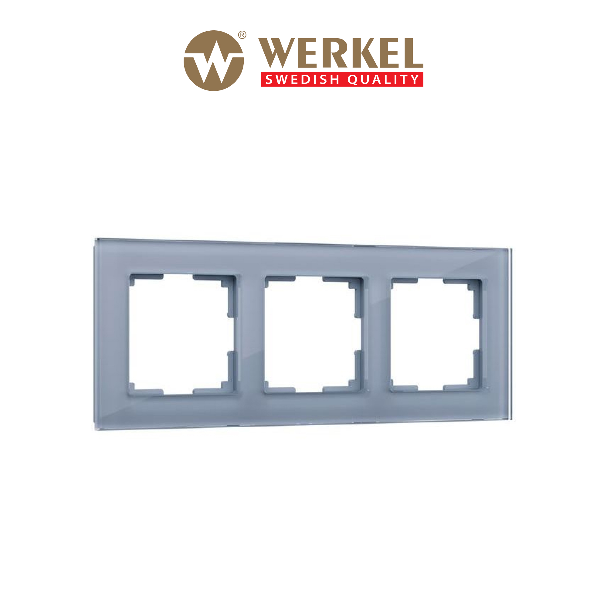 Изображение товара Рамка для розеток и выключателей Werkel Favorit 3 поста серый 88 мм