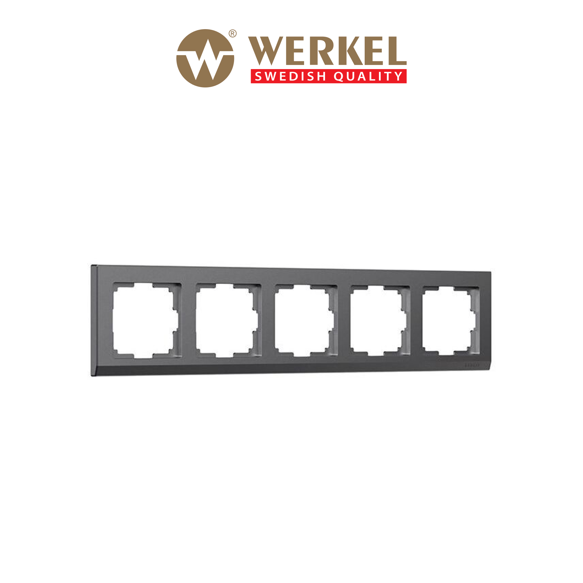 Изображение товара Рамка для розеток и выключателей Werkel Stark 5 постов графит матовый
