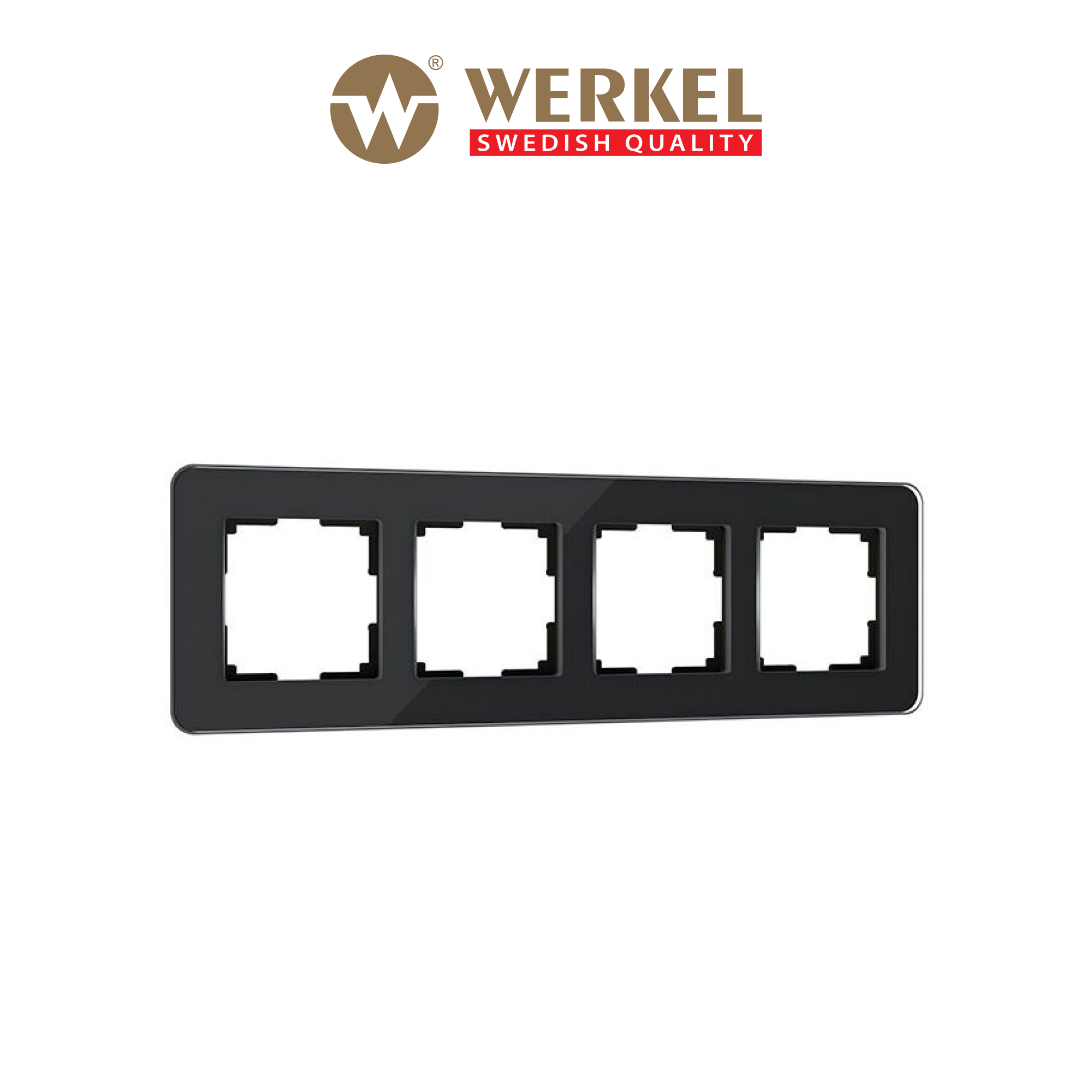 Изображение товара Рамка для розеток и выключателей Werkel 4 поста цвет черный Изображение товара Рамка для розеток и выключателей Werkel 4 поста цвет черный
