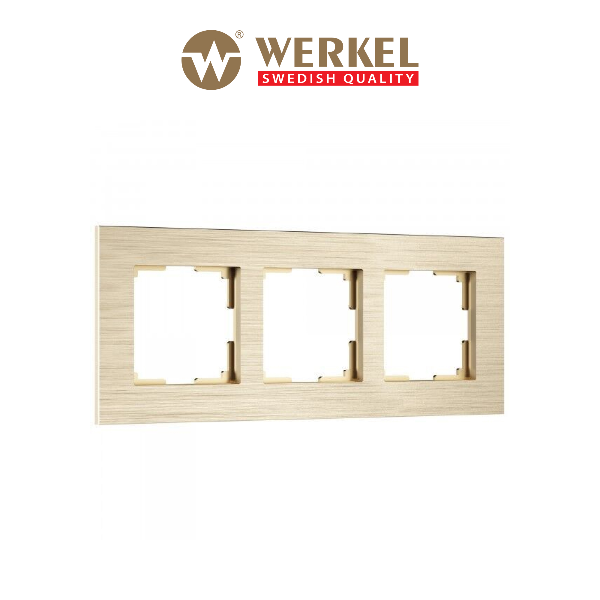 Изображение товара Рамка для розеток и выключателей Werkel AluMax 3 поста цвет шампань Изображение товара Рамка для розеток и выключателей Werkel AluMax 3 поста цвет шампань