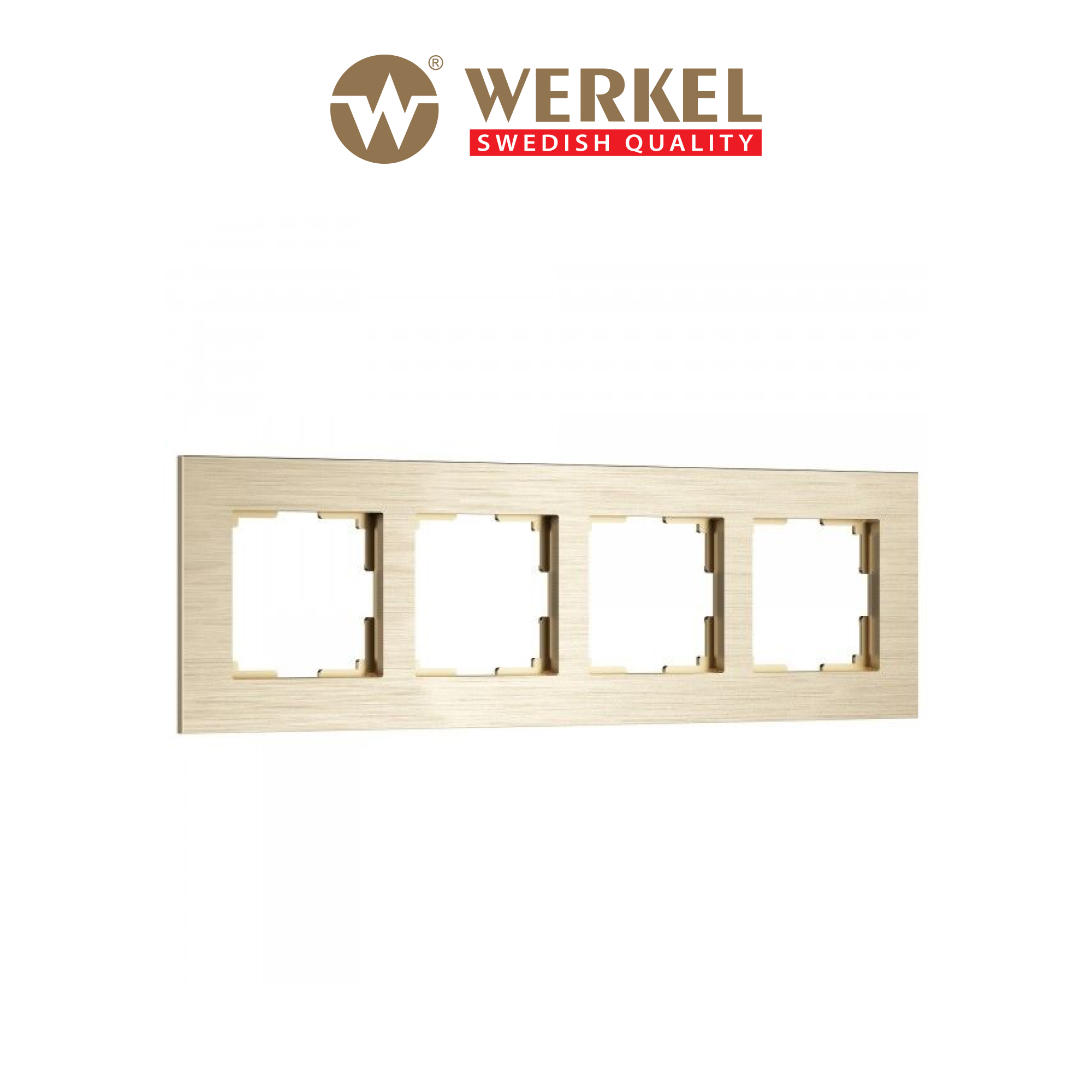 Изображение товара Werkel AluMax 4 поста шампань - рамка для розеток и выключателей