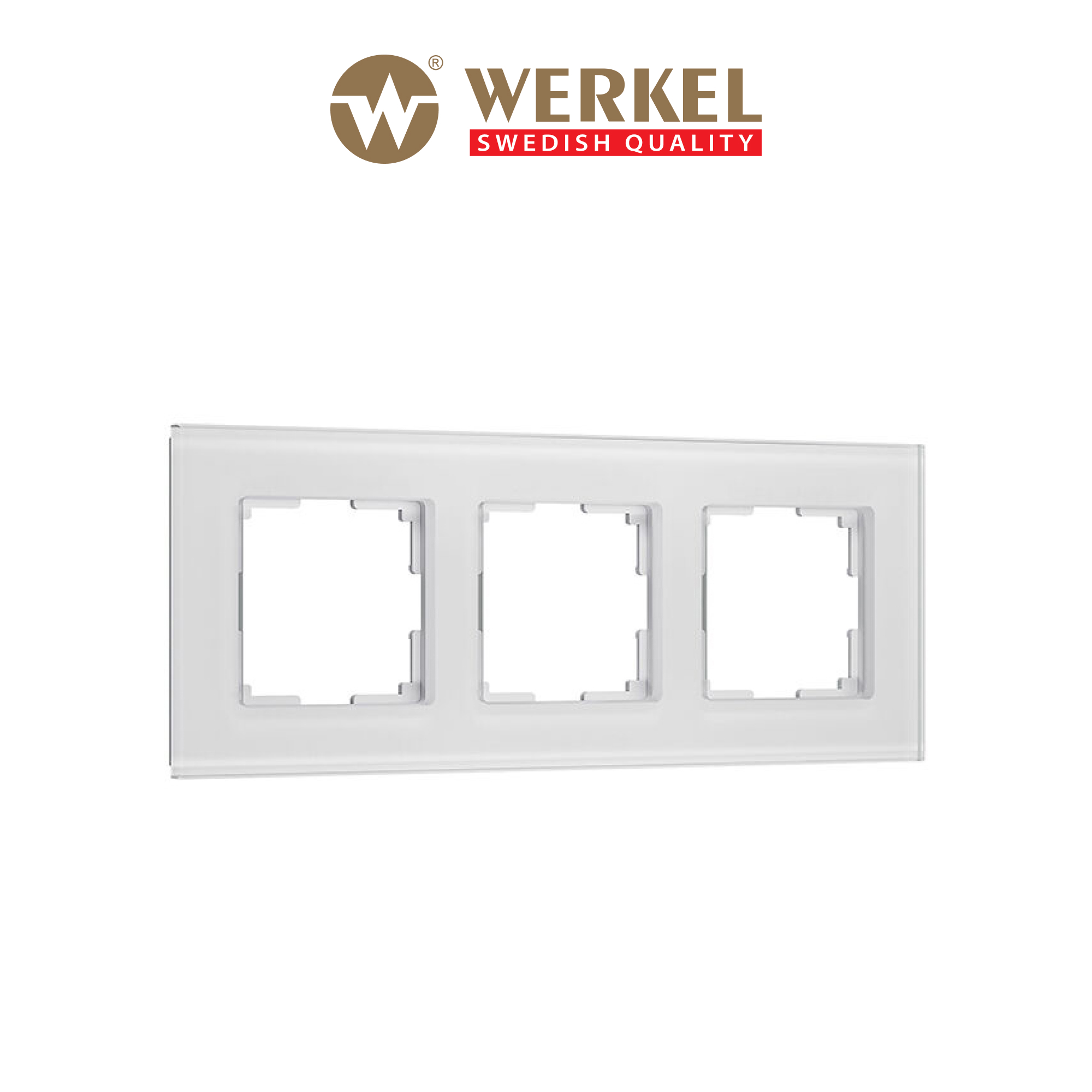 Изображение товара Рамка для розеток и выключателей Werkel Senso W0033101 3 поста белый стекло