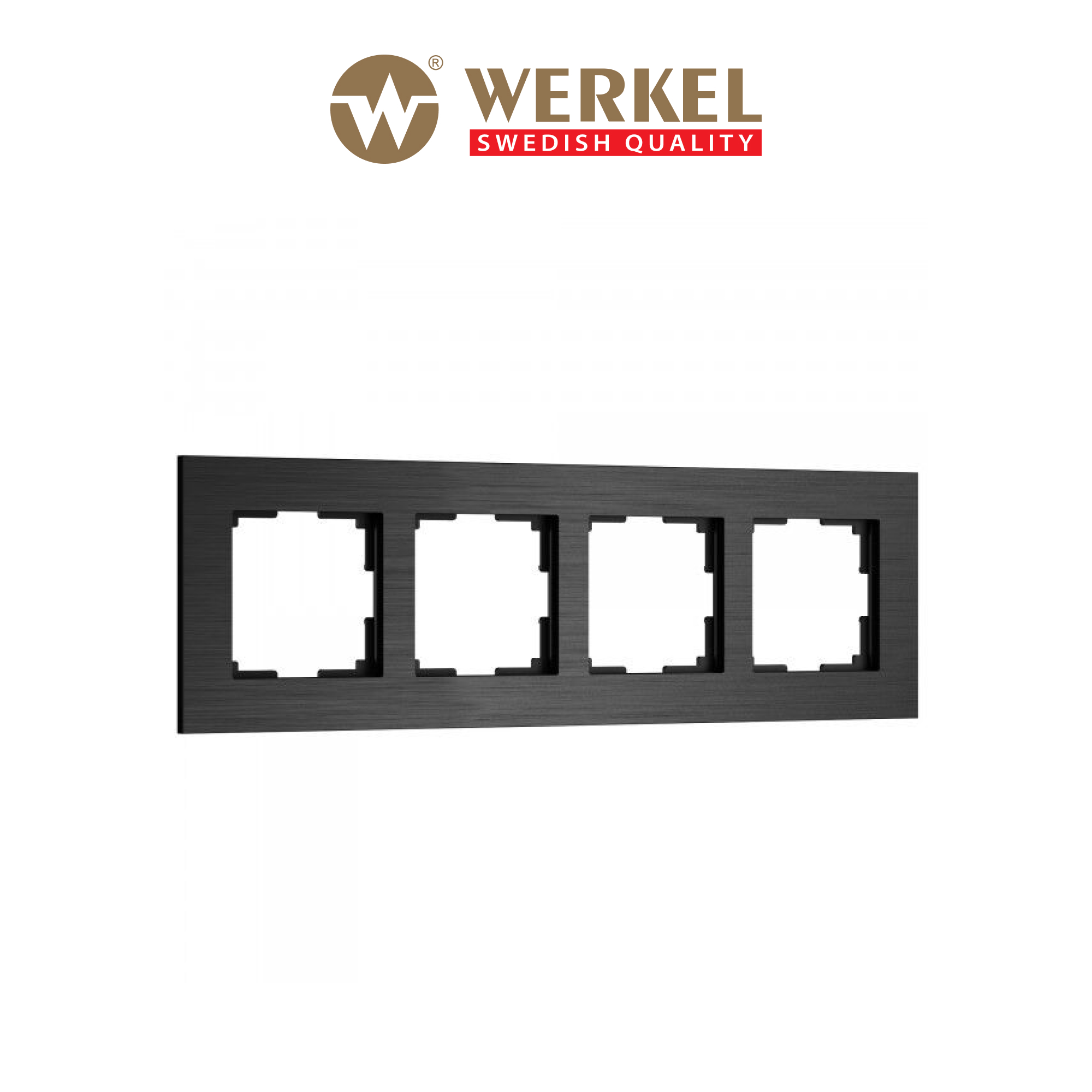 Изображение товара Рамка для розеток и выключателей Werkel AluMax 4 поста цвет черный