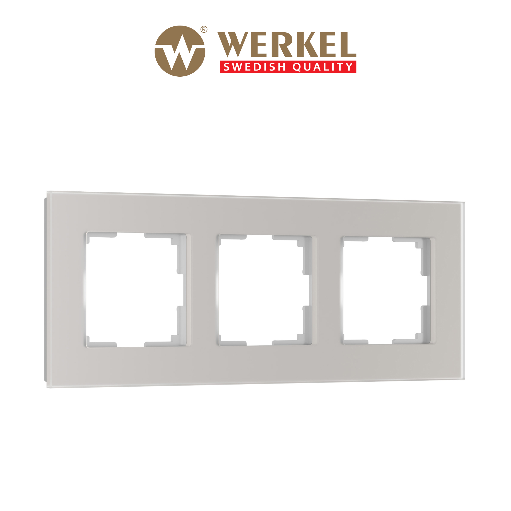 Изображение товара Рамка для розеток и выключателей Werkel Senso 3 поста из стекла дымчатый soft-touch