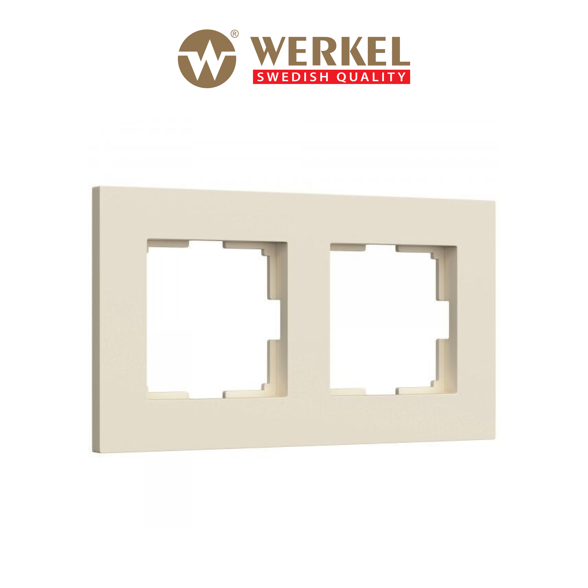 Изображение товара Рамка для розеток и выключателей Werkel Slab 2 поста айвори матовая