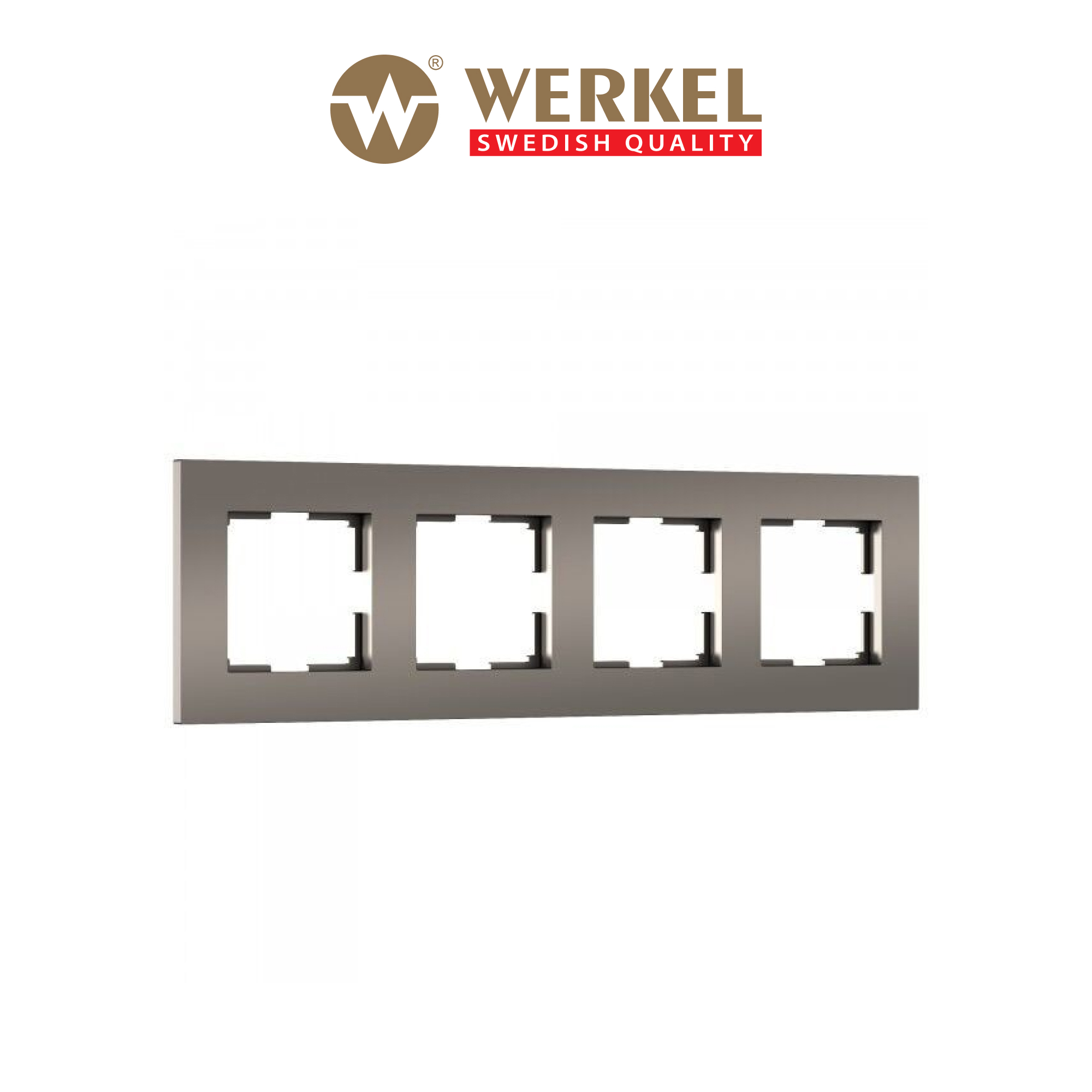 Изображение товара Рамка для розеток и выключателей Werkel Slab W0042963 4 поста бронза матовый