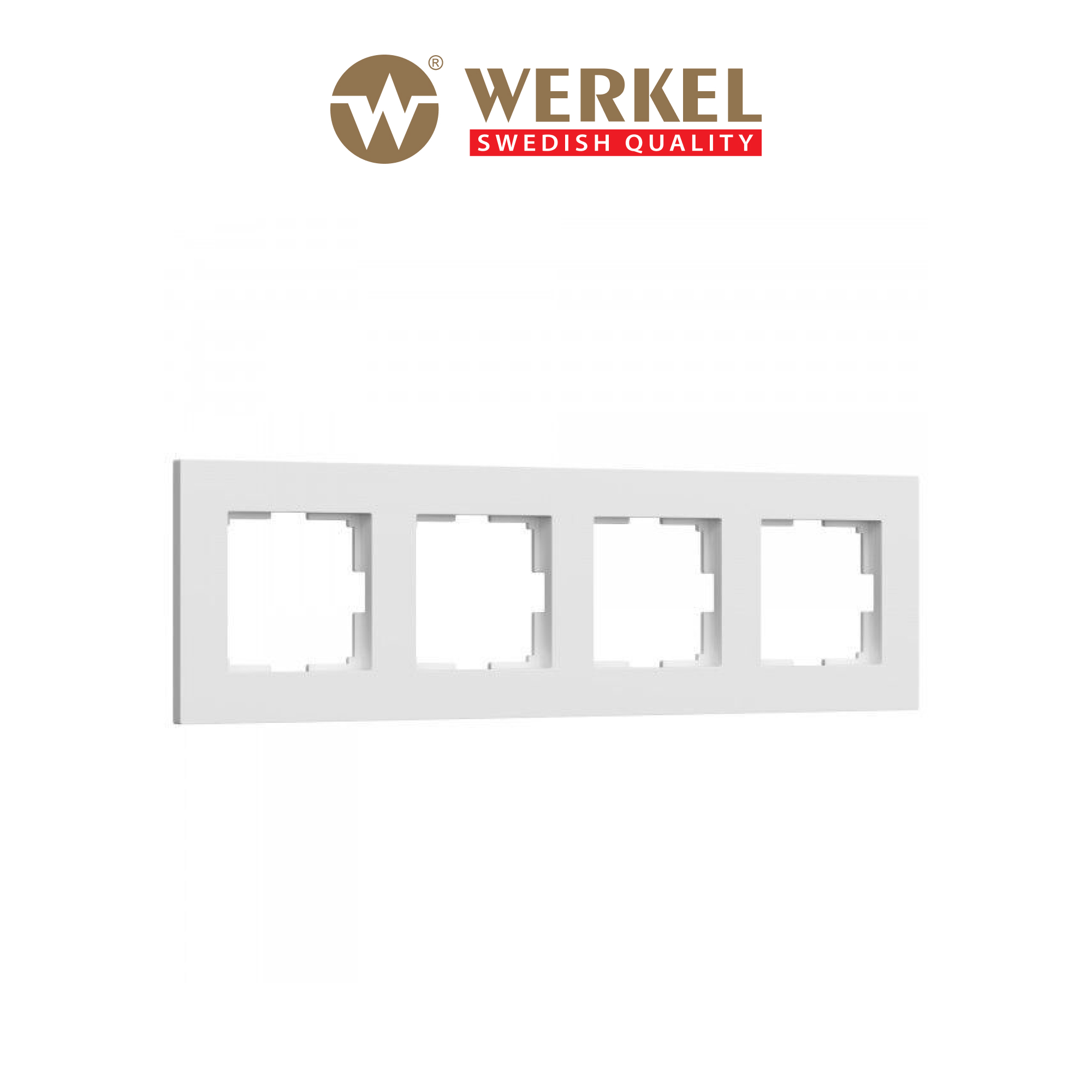 Изображение товара Рамка для розеток и выключателей Werkel Slab W0012908 4 поста цвет белый матовый