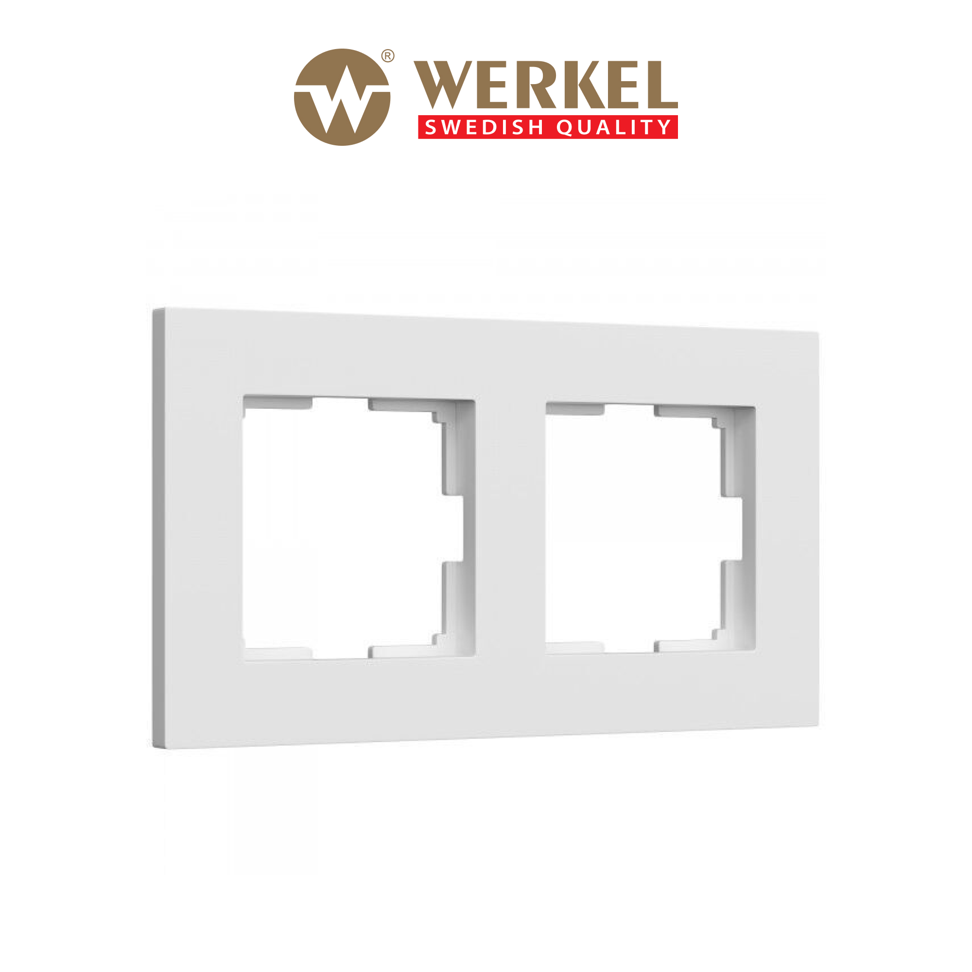 Изображение товара Рамка для розеток и выключателей Werkel Slab W0022961 2 поста цвет белый матовый