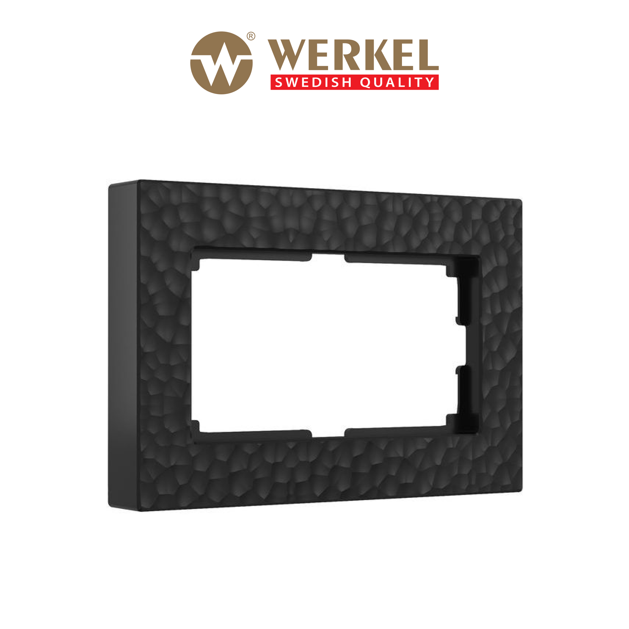 Изображение товара Рамка для двойной розетки Werkel Hammer W0082408 черная, навесная, матовая