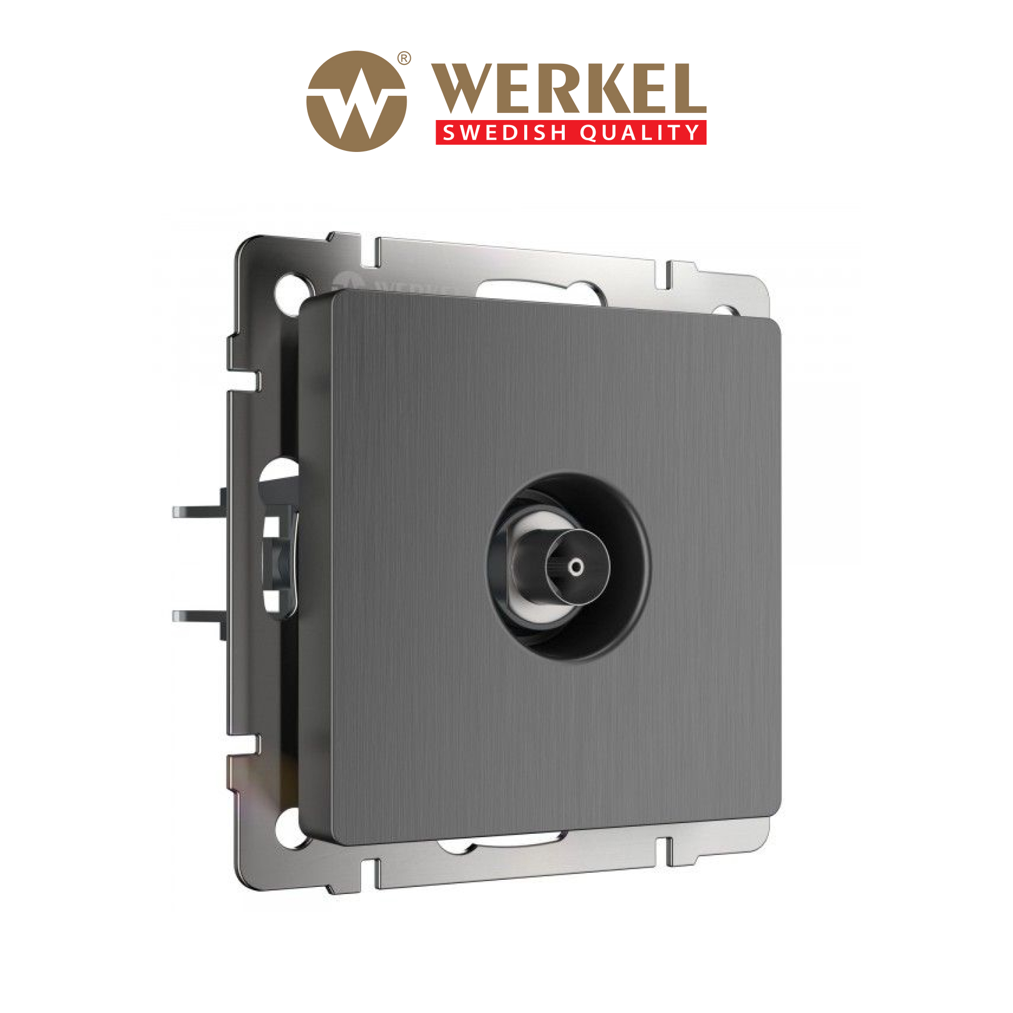 Изображение товара Встраиваемая ТВ-розетка Werkel a050758 цвета графит для надежного соединения сигнала