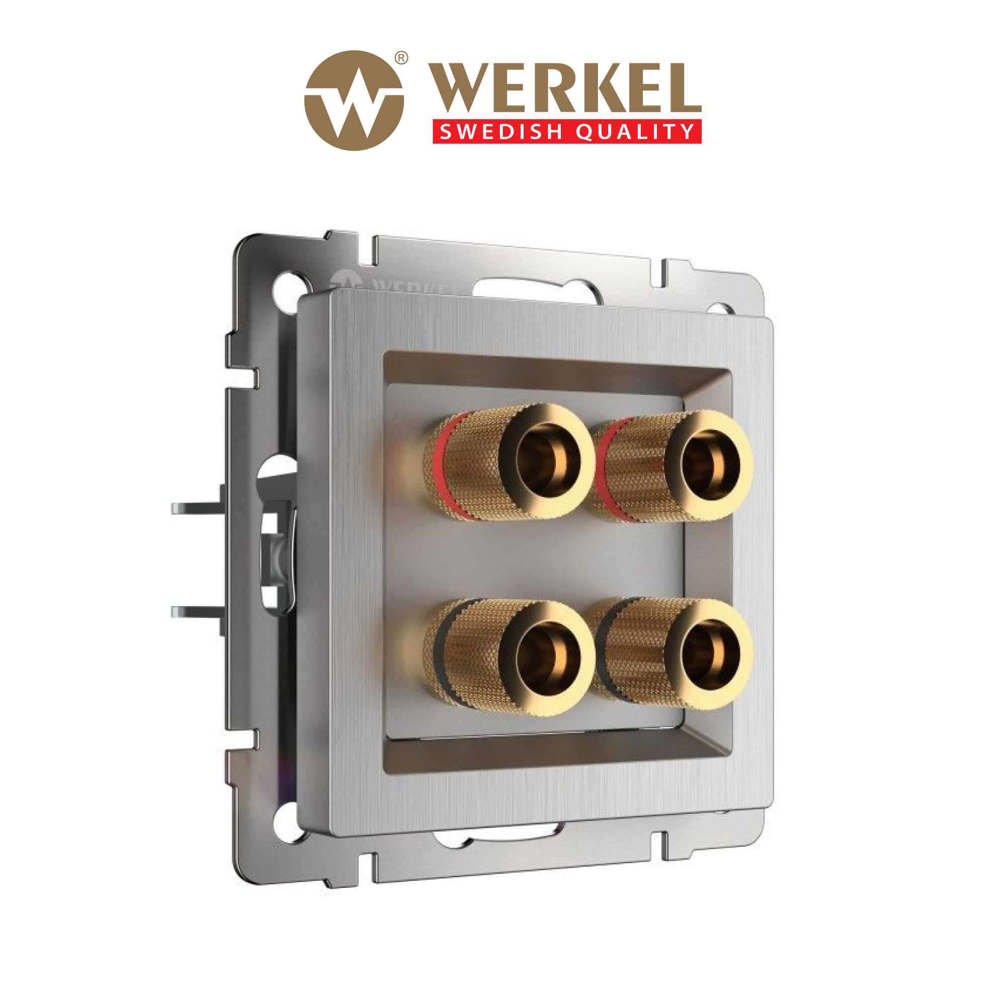 Изображение товара Акустическая встраиваемая розетка Werkel a051351 серебристая для аудиосистем