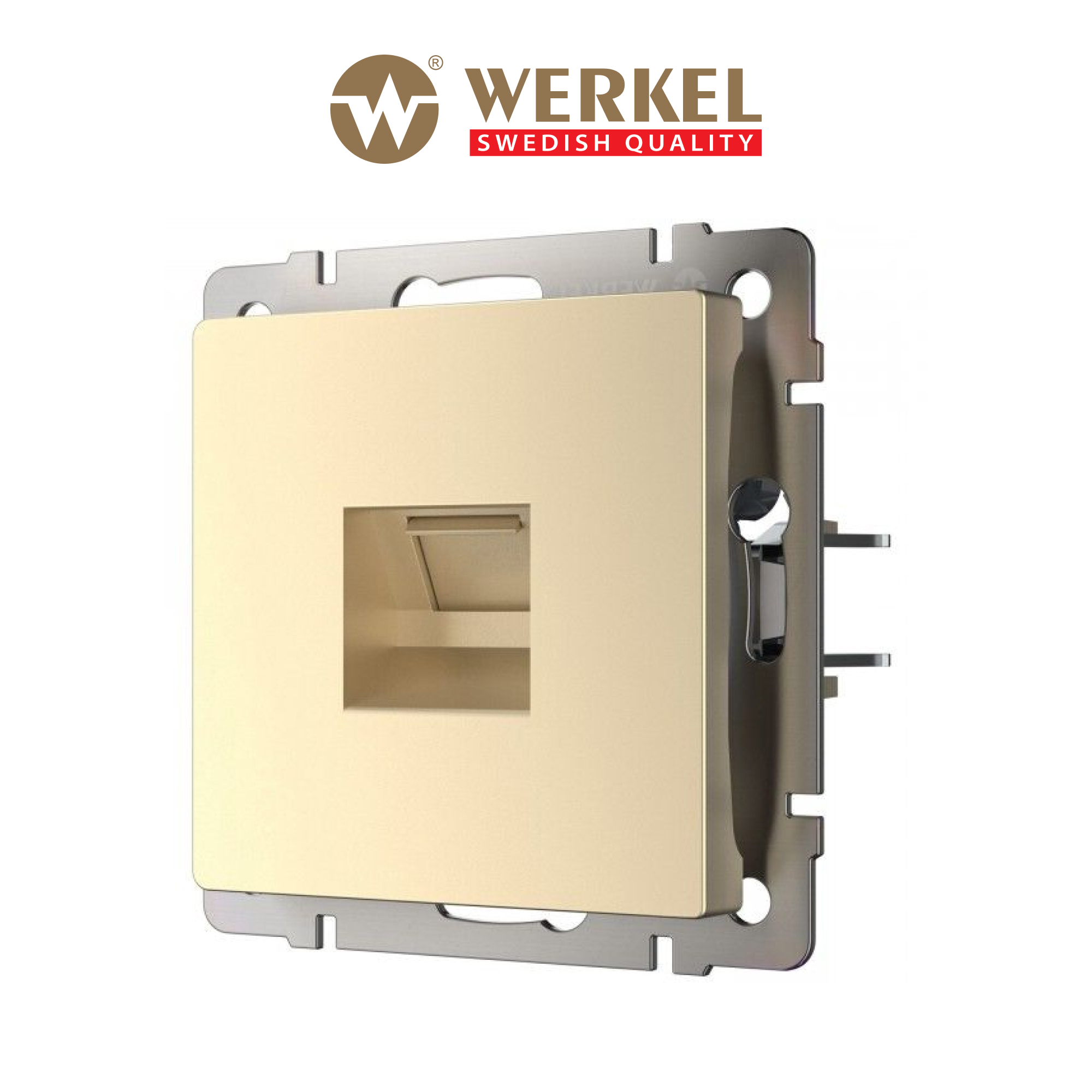 Изображение товара Встраиваемая розетка RJ45 Werkel a050873 шампань для сетевых подключений