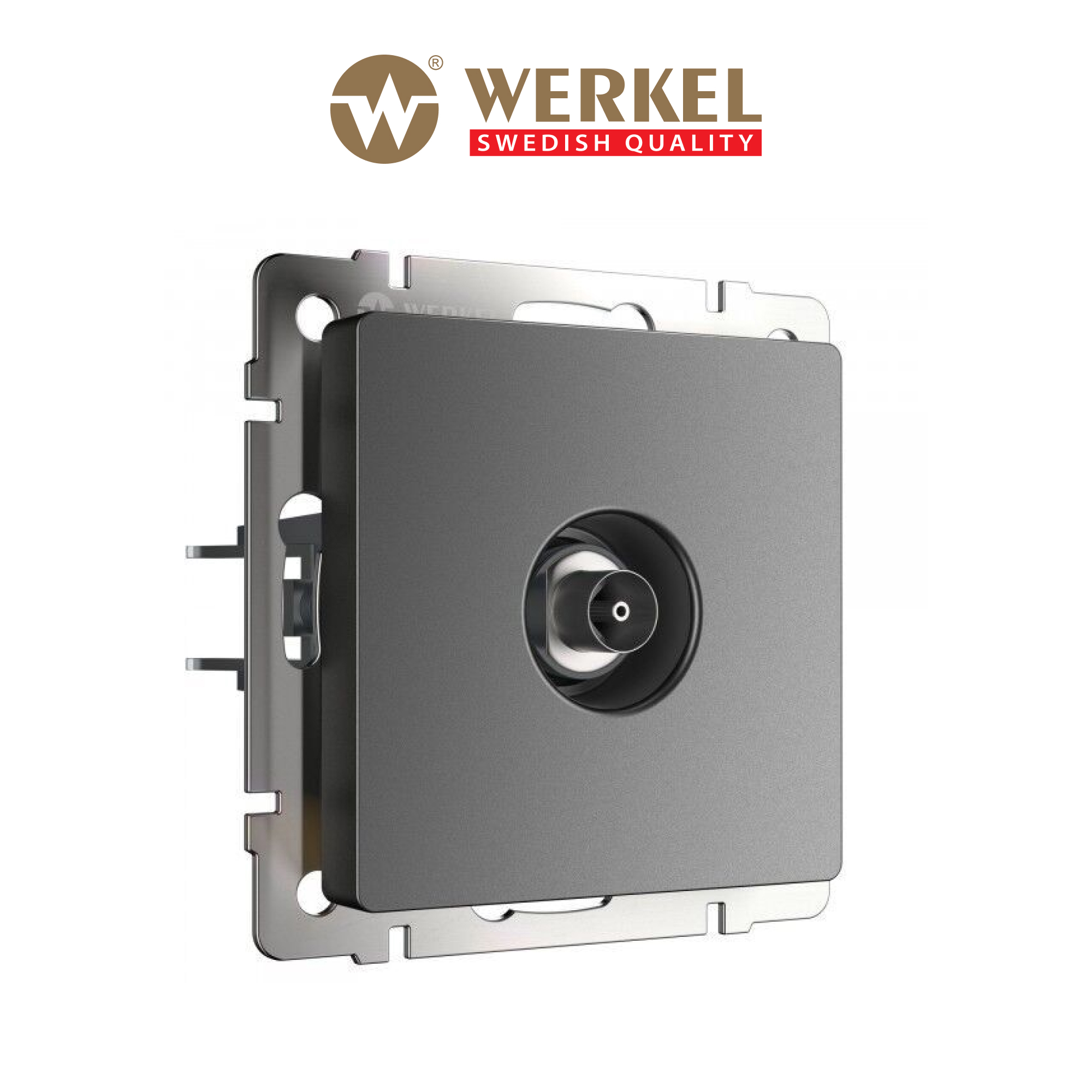 Изображение товара Werkel W1183064 встраиваемая телевизионная розетка графит матовый
