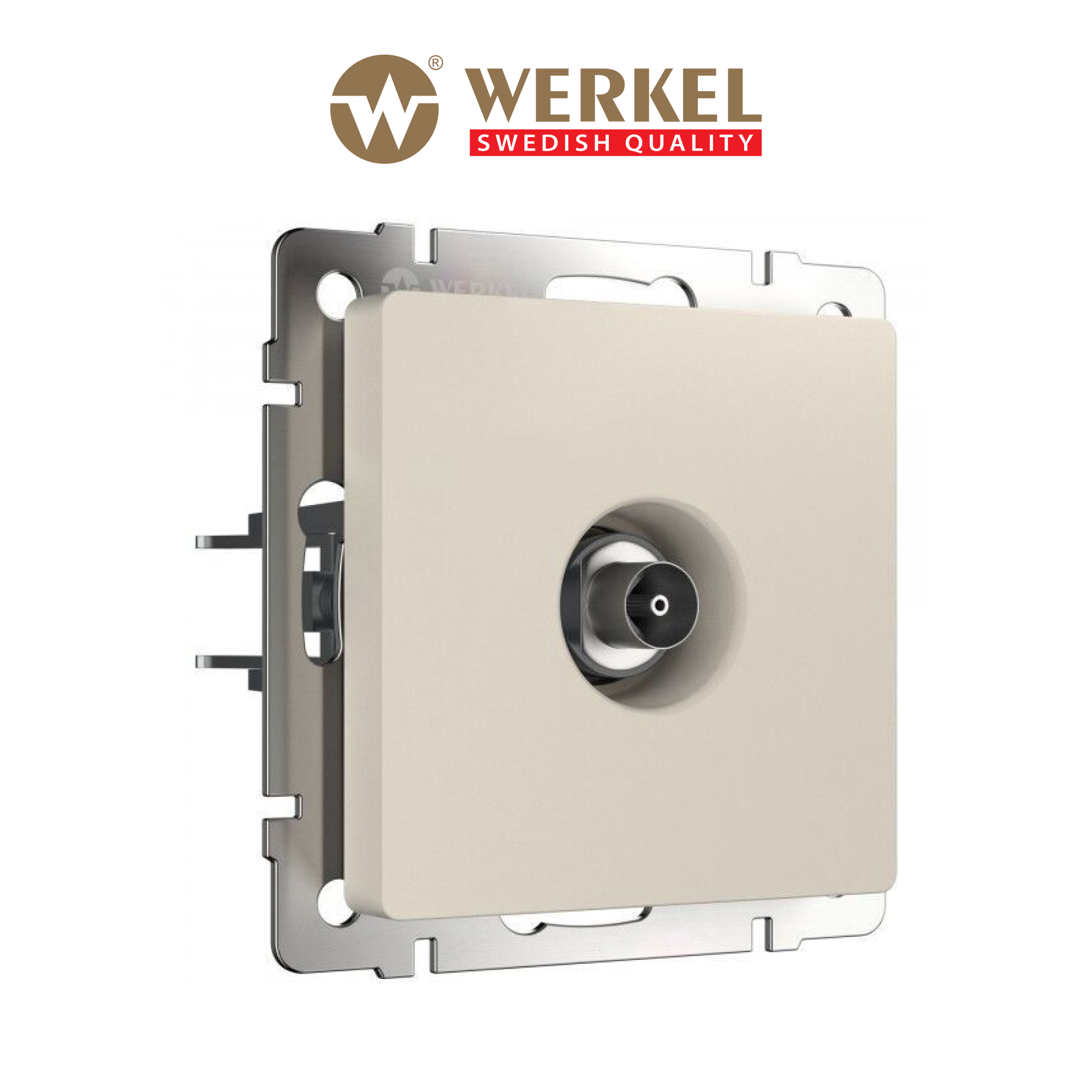 Изображение товара Werkel W1183062 Встраиваемая ТВ розетка айвори квадратная 1 фазная IP20