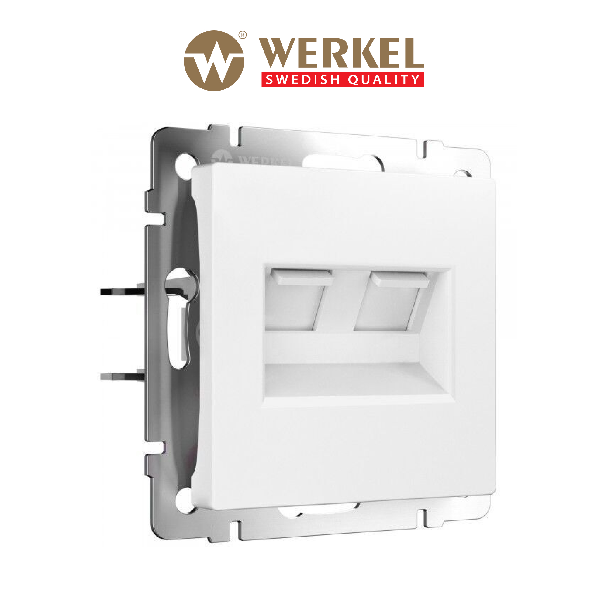 Изображение товара Встраиваемая двойная Ethernet розетка Werkel W1181161 белый матовый