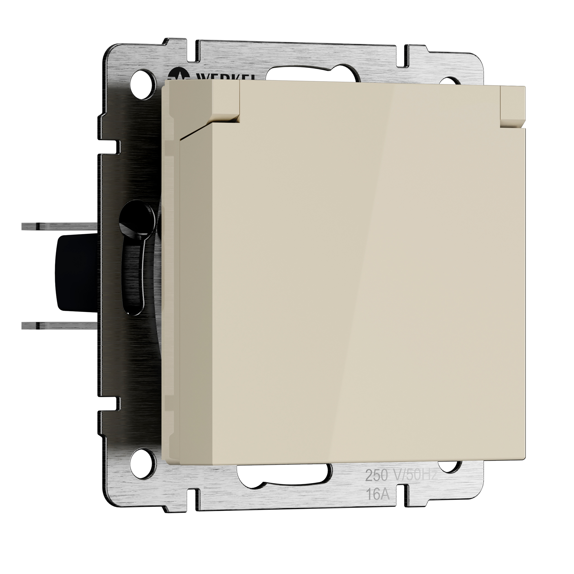 Изображение товара Встраиваемая влагозащищенная розетка Werkel с заземлением и крышкой IP44