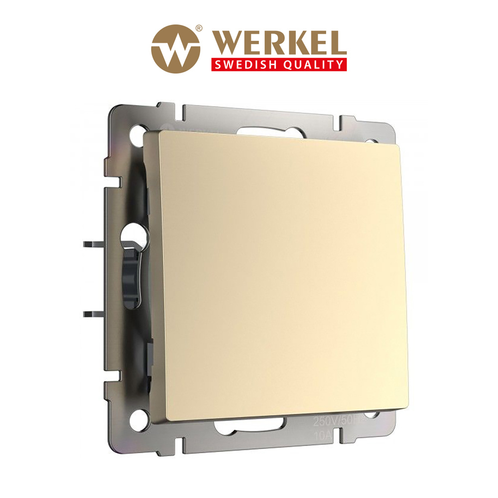 Изображение товара Выключатель одноклавишный встраиваемый шампань Werkel W1110011