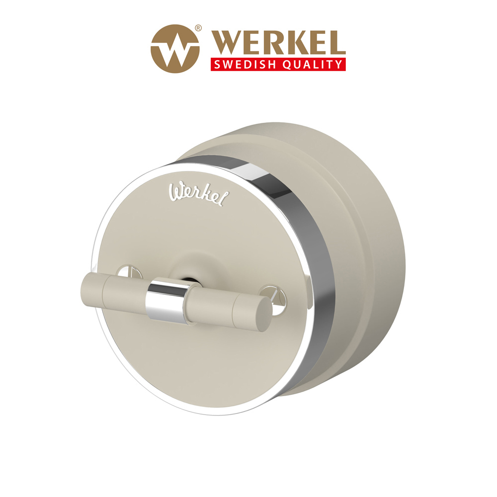 Изображение товара Выключатель накладной Werkel Vintage 2 клавиши слоновая кость матовый хром