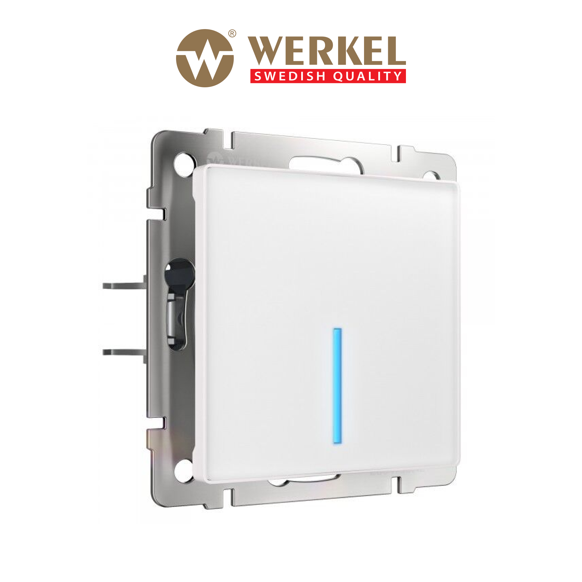 Изображение товара Выключатель сенсорный встраиваемый Werkel a057676 1 клавиша с подсветкой цвет белый