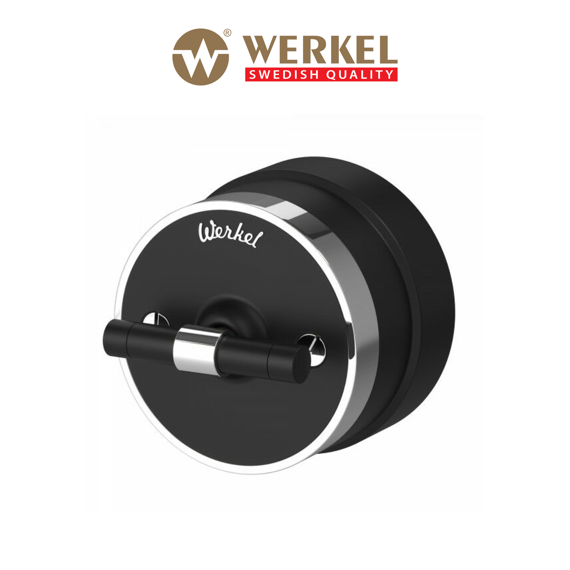 Изображение товара Переключатель накладной Werkel Накладные механизмы Vintage черный матовый/хром a055914 1 клавиша цвет черный