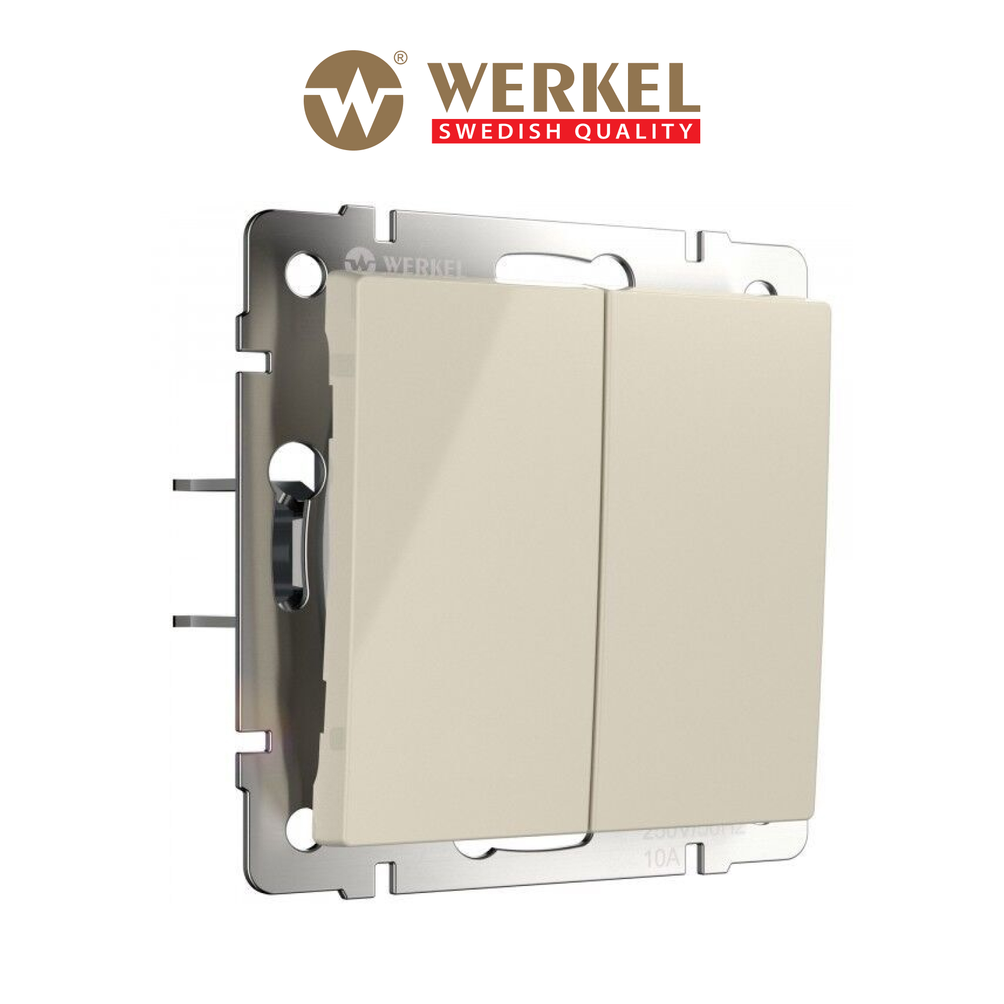 Изображение товара Выключатель Встраиваемый WERKEL W1122403 2 клавиши слоновая кость