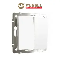Изображение товара Встраиваемый выключатель Werk el W1120061 2 клавиши белый матовый