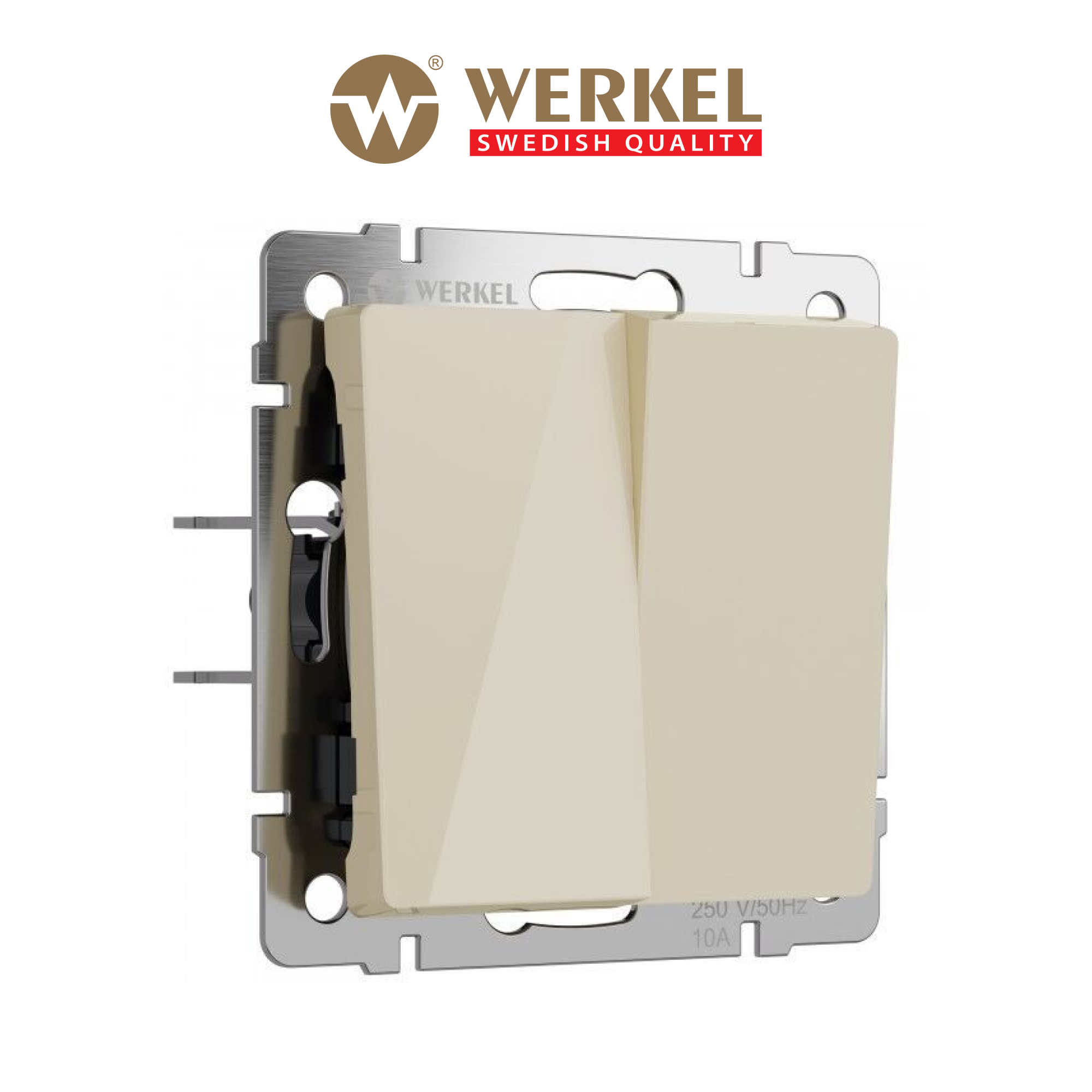 Изображение товара Выключатель перекрестный встраиваемый Werkel Встраиваемые механизмы W1123043 2 клавиши цвет айвори