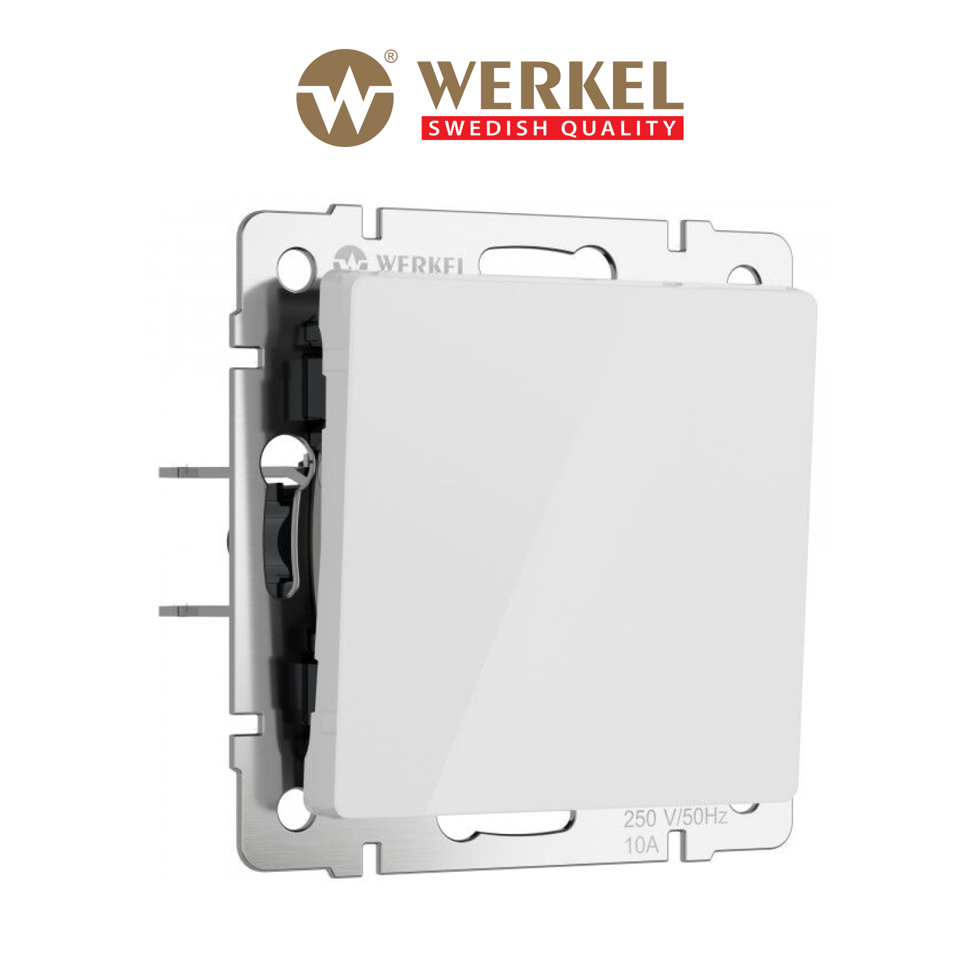 Изображение товара Выключатель встраиваемый Werkel 1 клавиша белый акрил W1110041