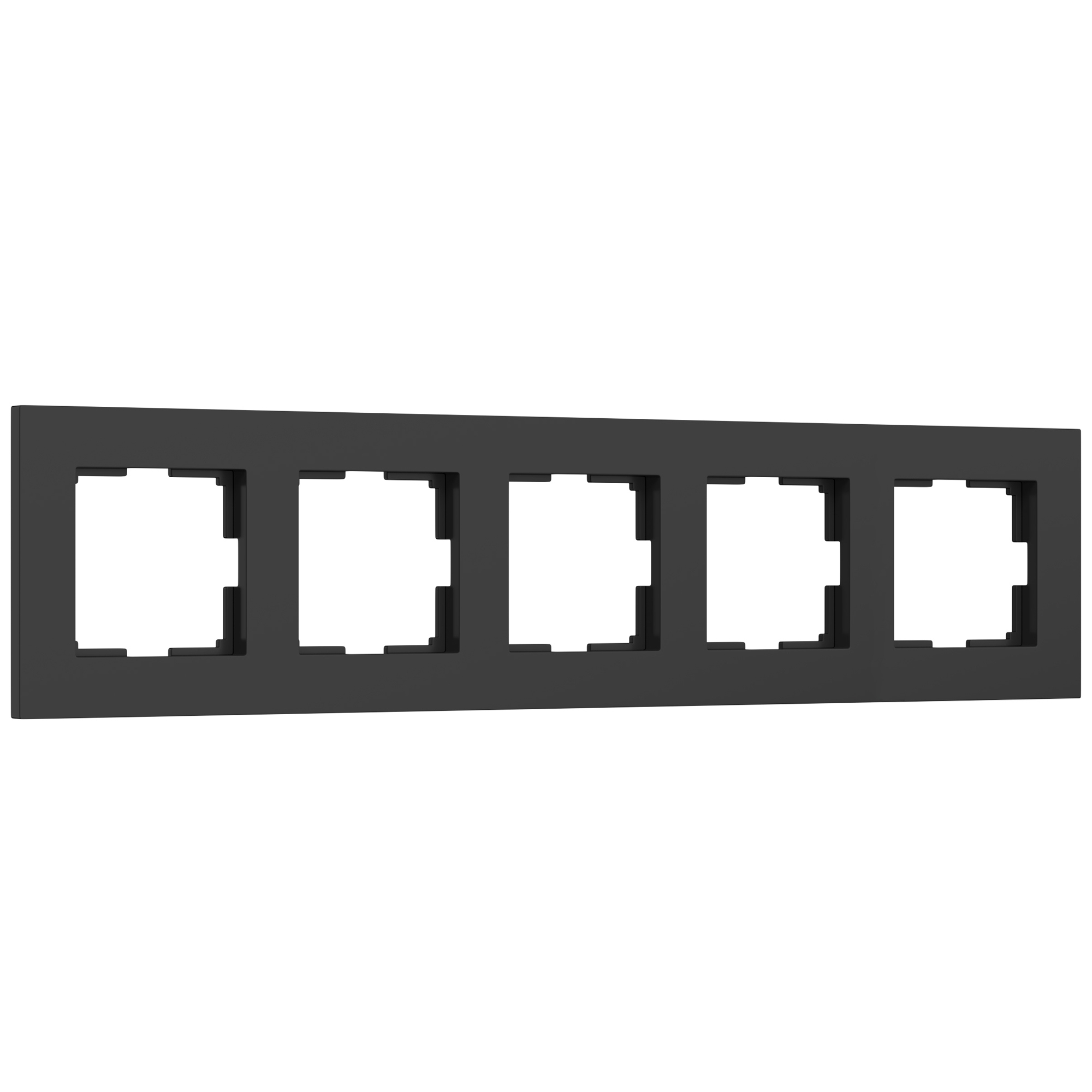 Изображение товара Рамка для розеток и выключателей Werkel Slab 5 постов черный Softouch