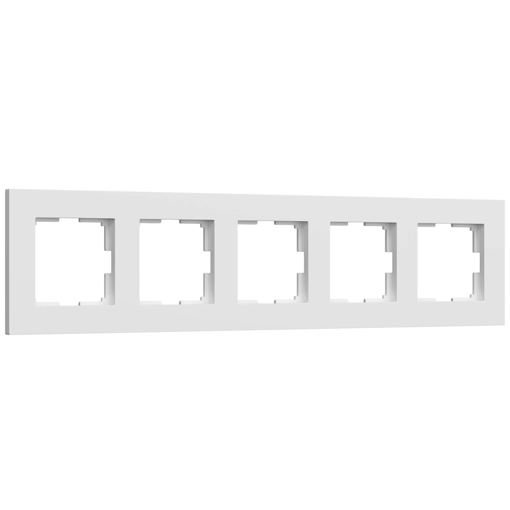 Изображение товара Рамка для розеток и выключателей Werkel Slab 5 постов цвет белый