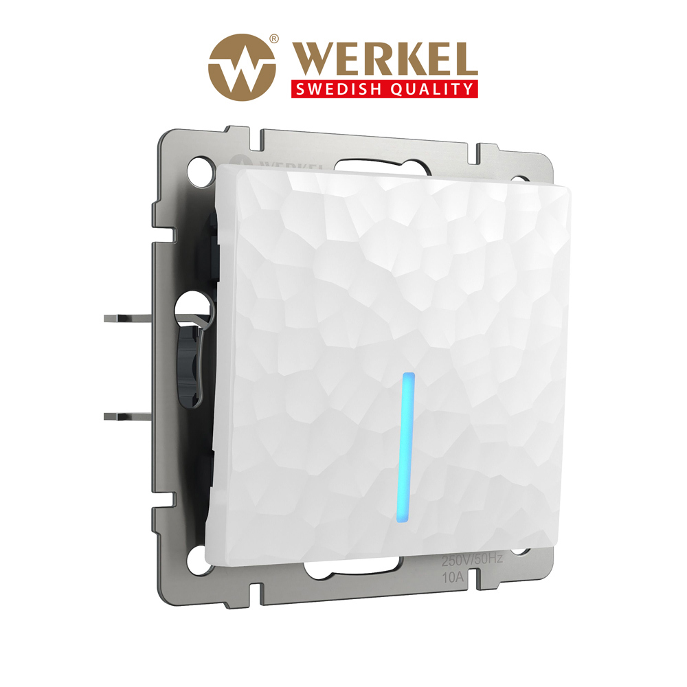 Изображение товара Встраиваемый одноклавишный выключатель Werkel a052030 с LED подсветкой белый 10 А