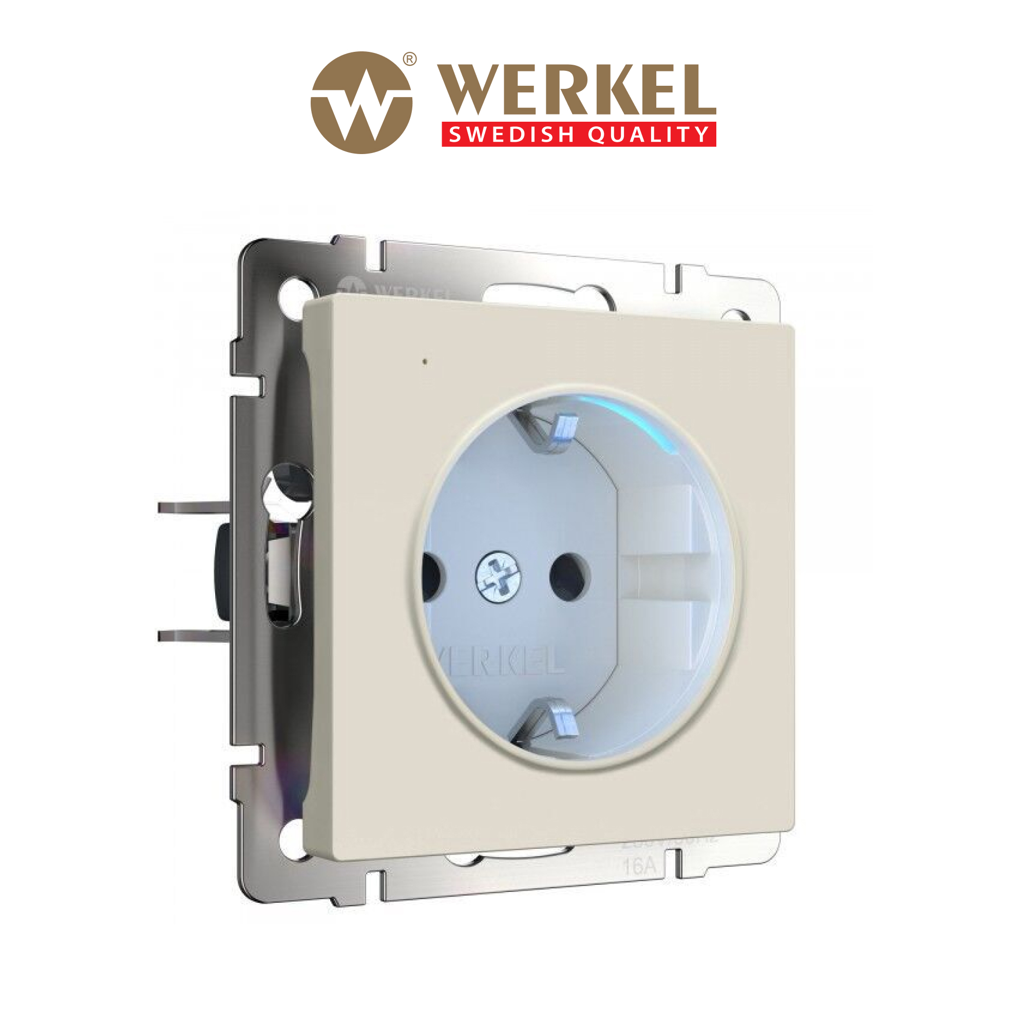 Изображение товара Розетка Werkel W1171462 с заземлением цвет айвори матовый