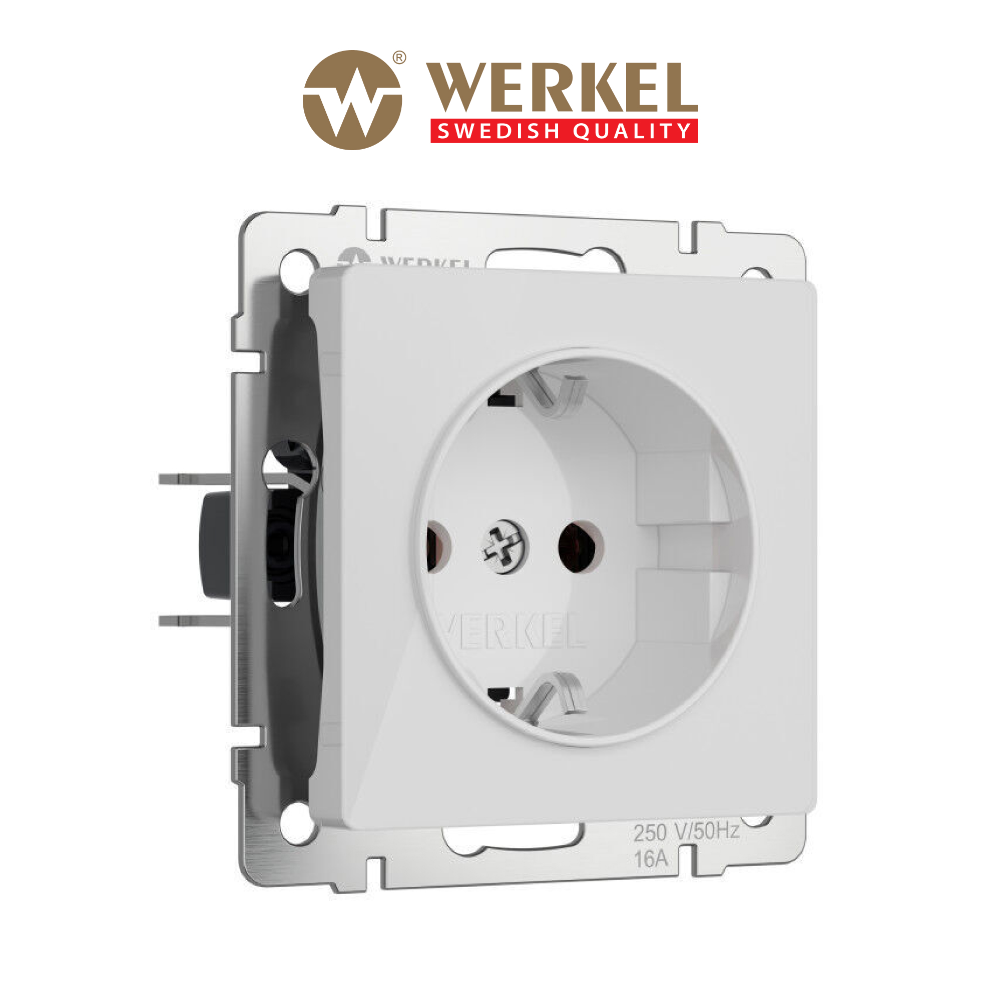 Изображение товара Встроенная розетка с заземлением Werkel W1171041 белая IP20 16A