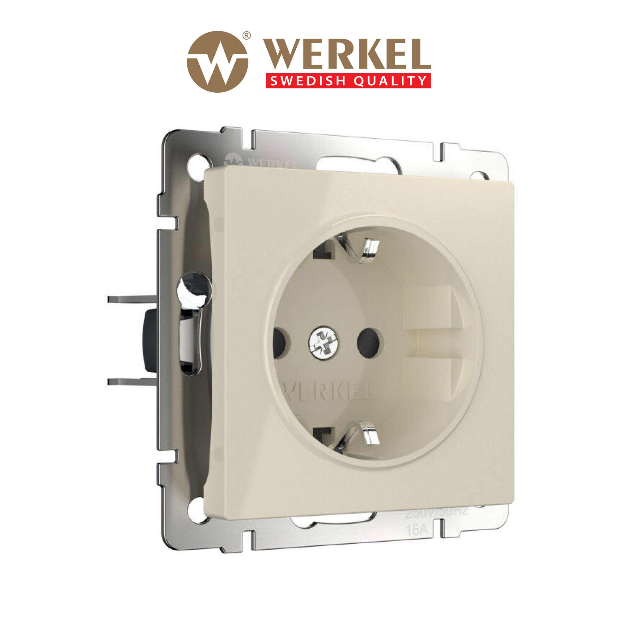 Изображение товара Розетка встраиваемая с заземлением Werkel W1171103 цвет слоновая кость